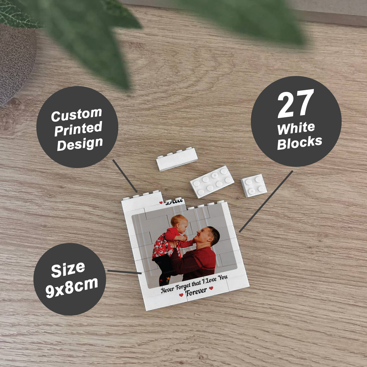 Personalised Building Photo Block Gift For Dad Fathers Day
