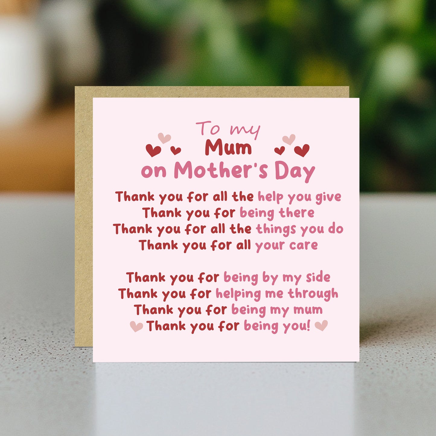Thank You Card For Mum For Mothers Day, Thank You For Being You