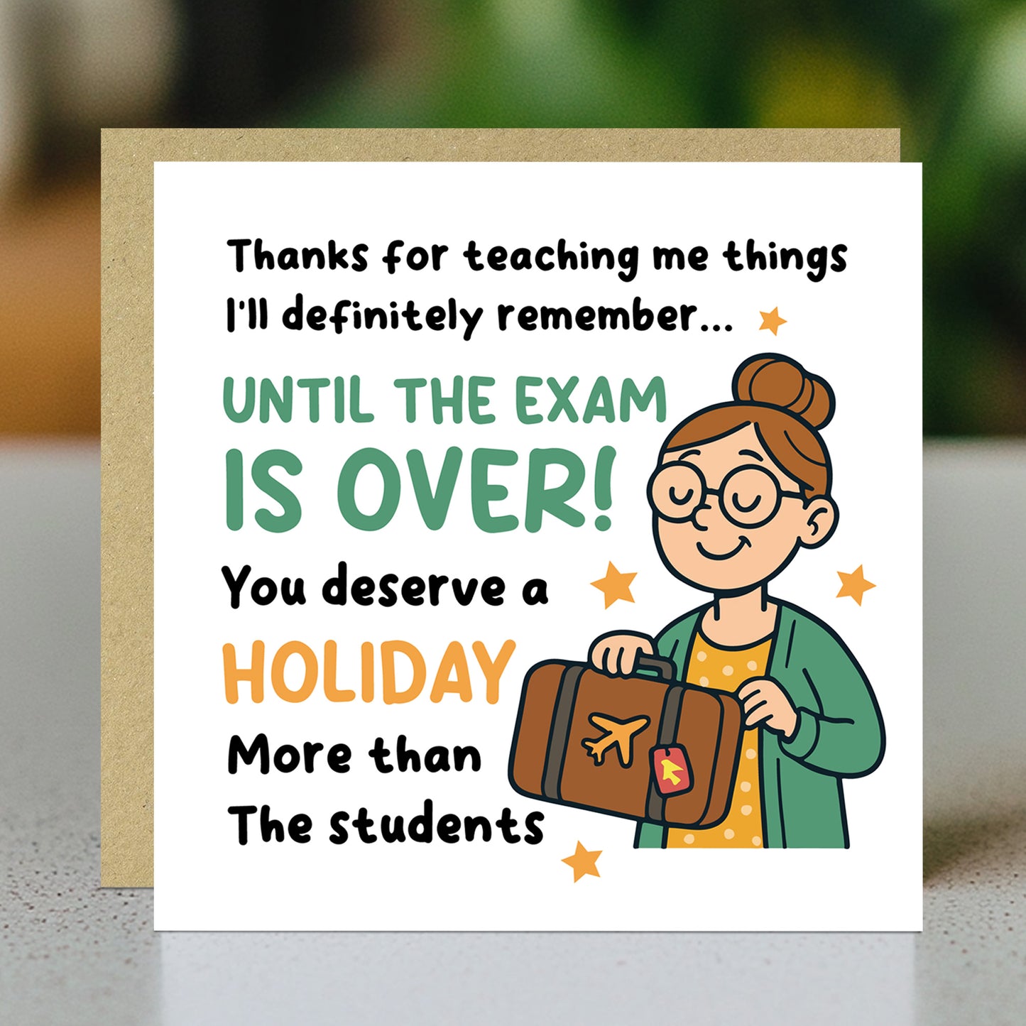 Funny Card For Teacher Teacher Appreciation Card Thank You