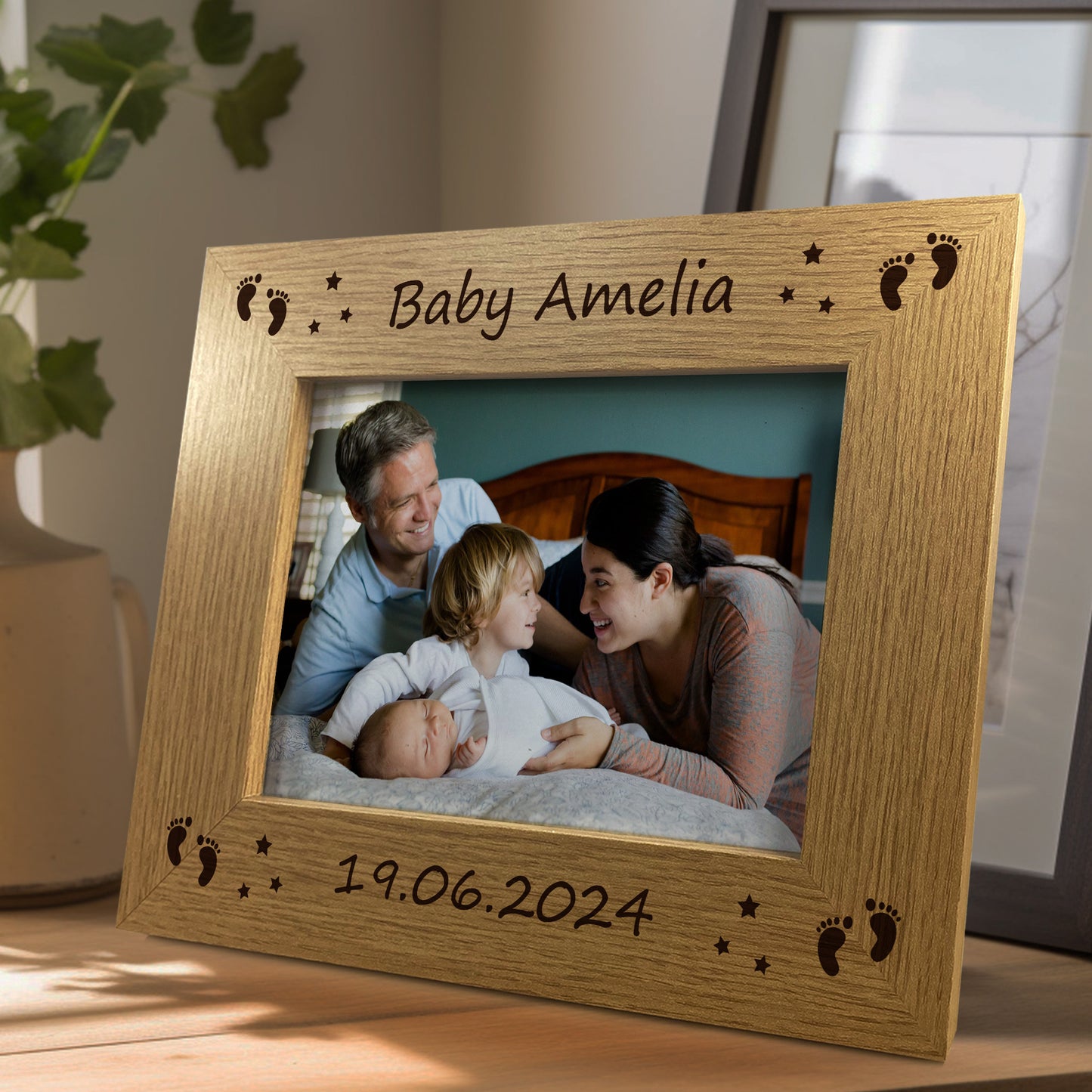 Newborn Baby 7x5 Personalised Frame Gift For New Mum Dad Baby