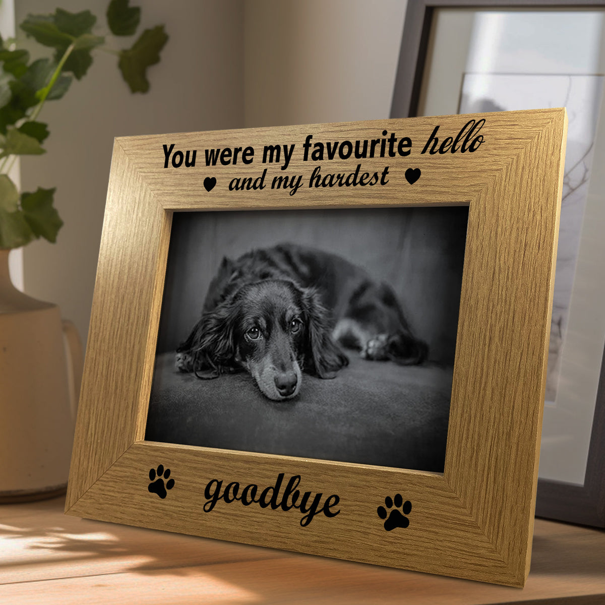 Memorial Photo Frame For Dog Puppy Pet 7x5 Wooden Picture Frame