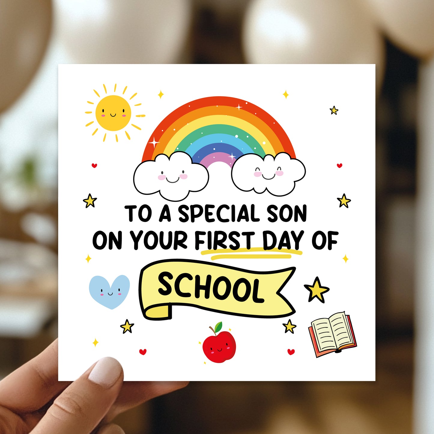 First Day Of School Card For Son With Kraft Envelope 1st Day