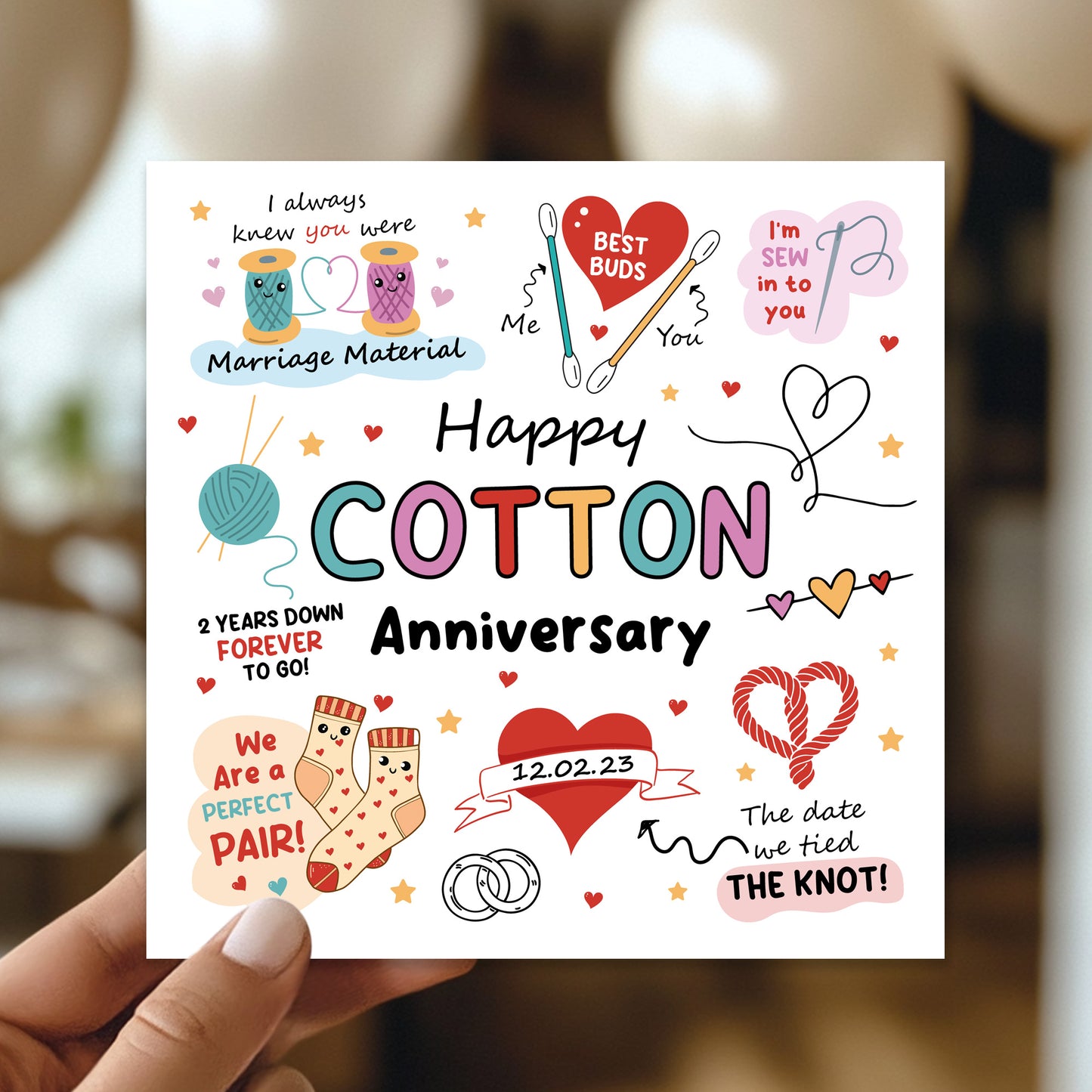 Funny 2nd Anniversary Card Cotton Anniversary Cards For Husband