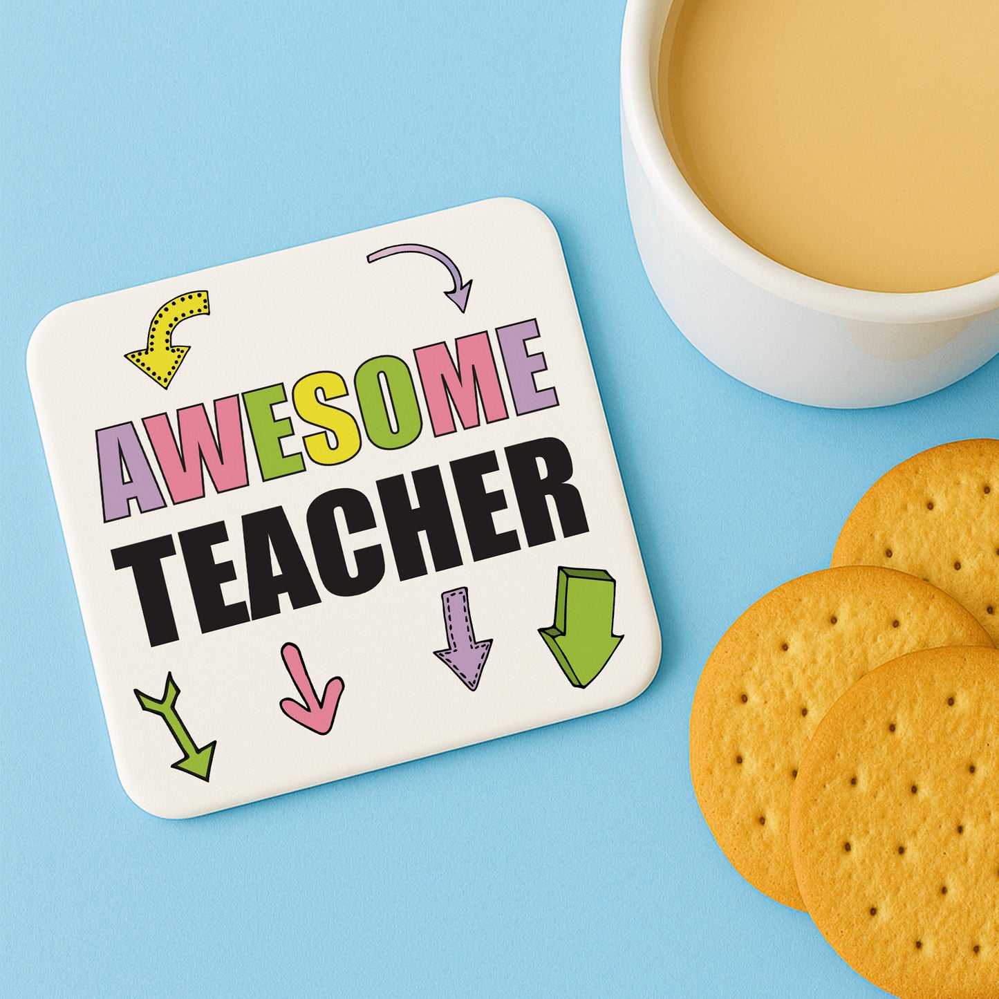 Gift For Teacher AWESOME TEACHER Coaster Teacher Appreciation