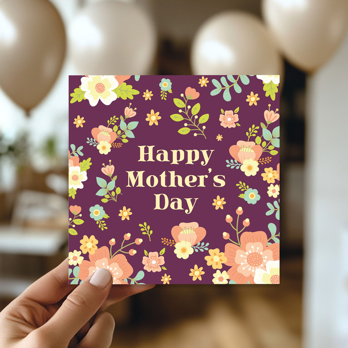 Purple Mothers Day Card For Mum Handmade Card For Mum Nanny