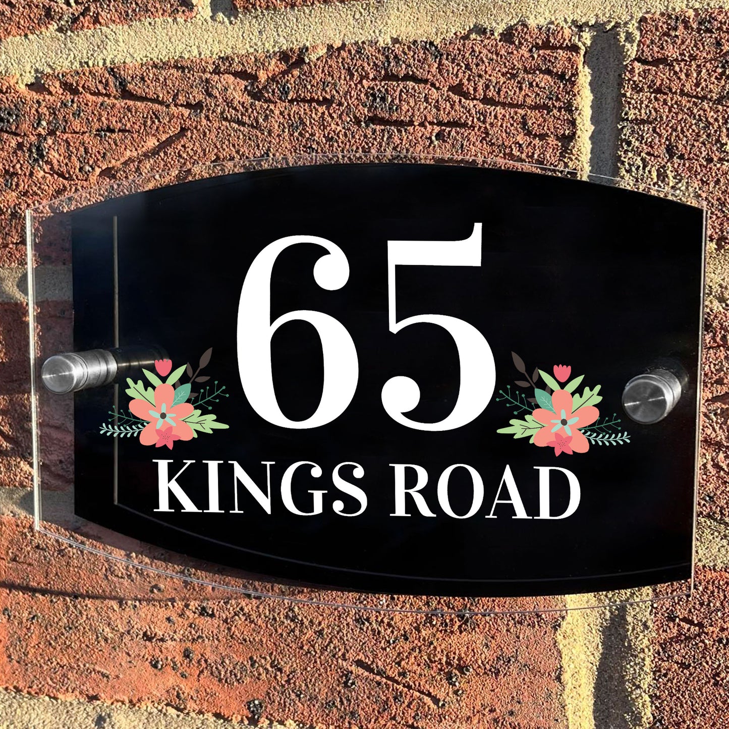 Personalised House Sign Modern Glass Effect Acrylic Door Street