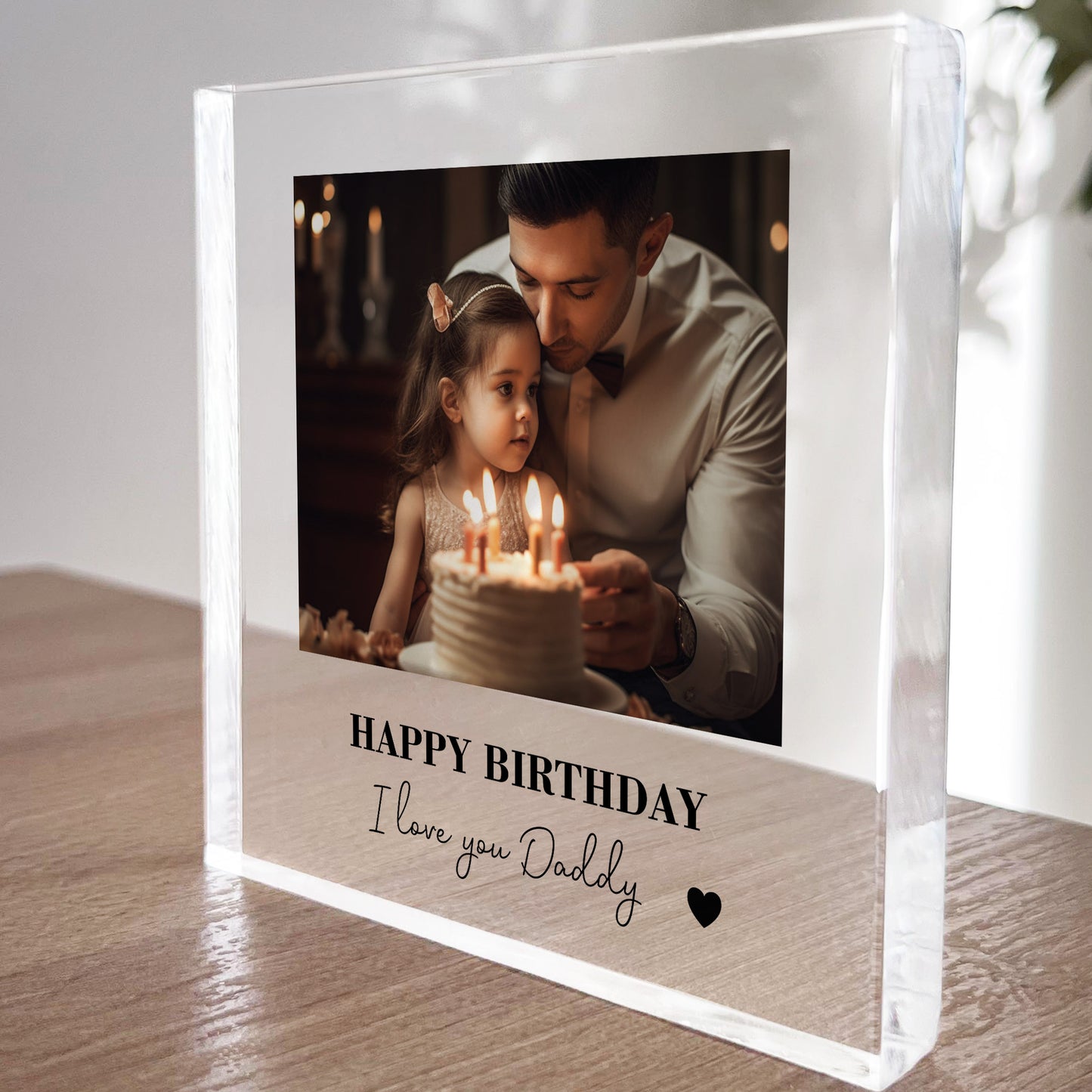 Birthday Gift For Daddy Personalised Photo Block Gift For Daddy