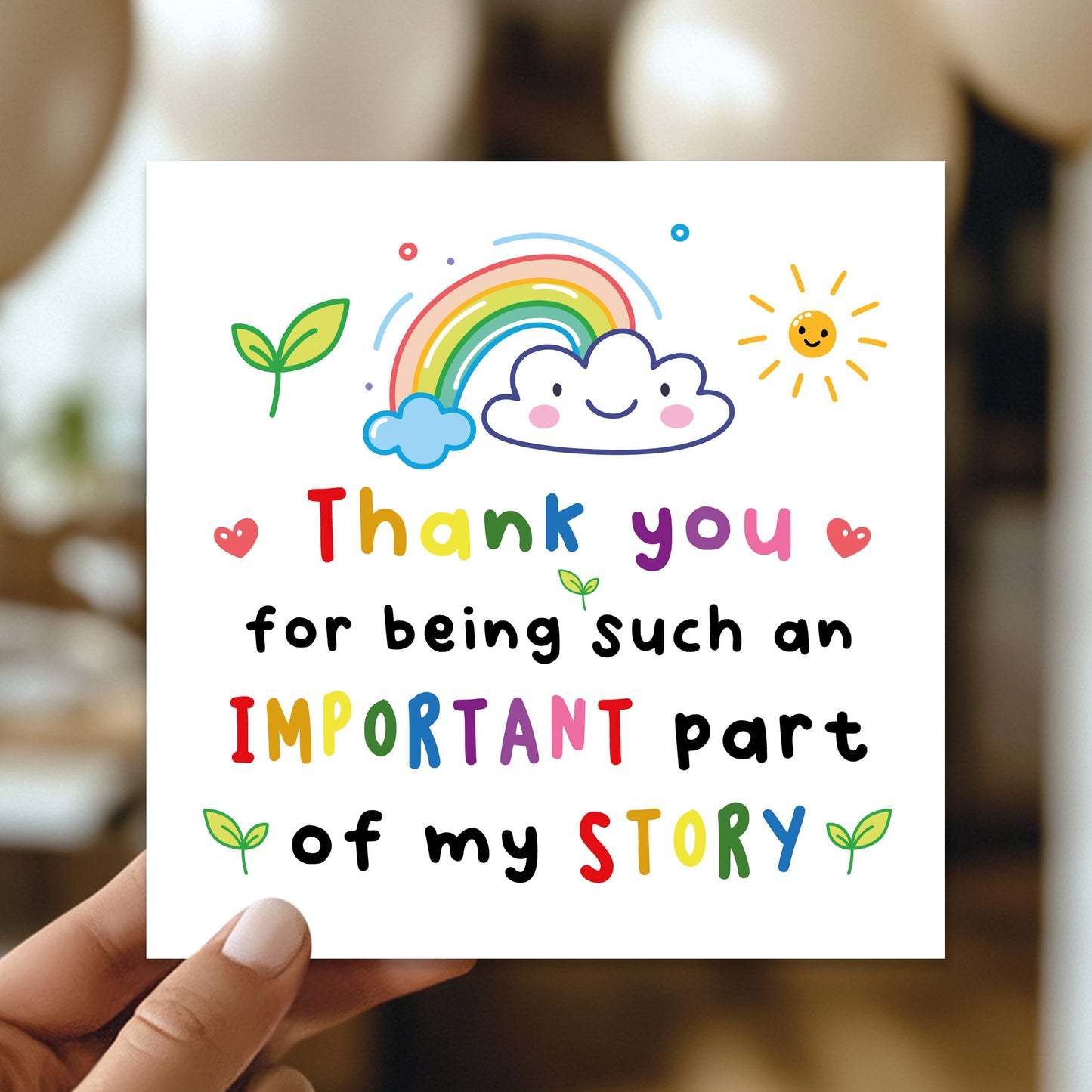 Thank You Cards for Teacher Important Part Of My Story