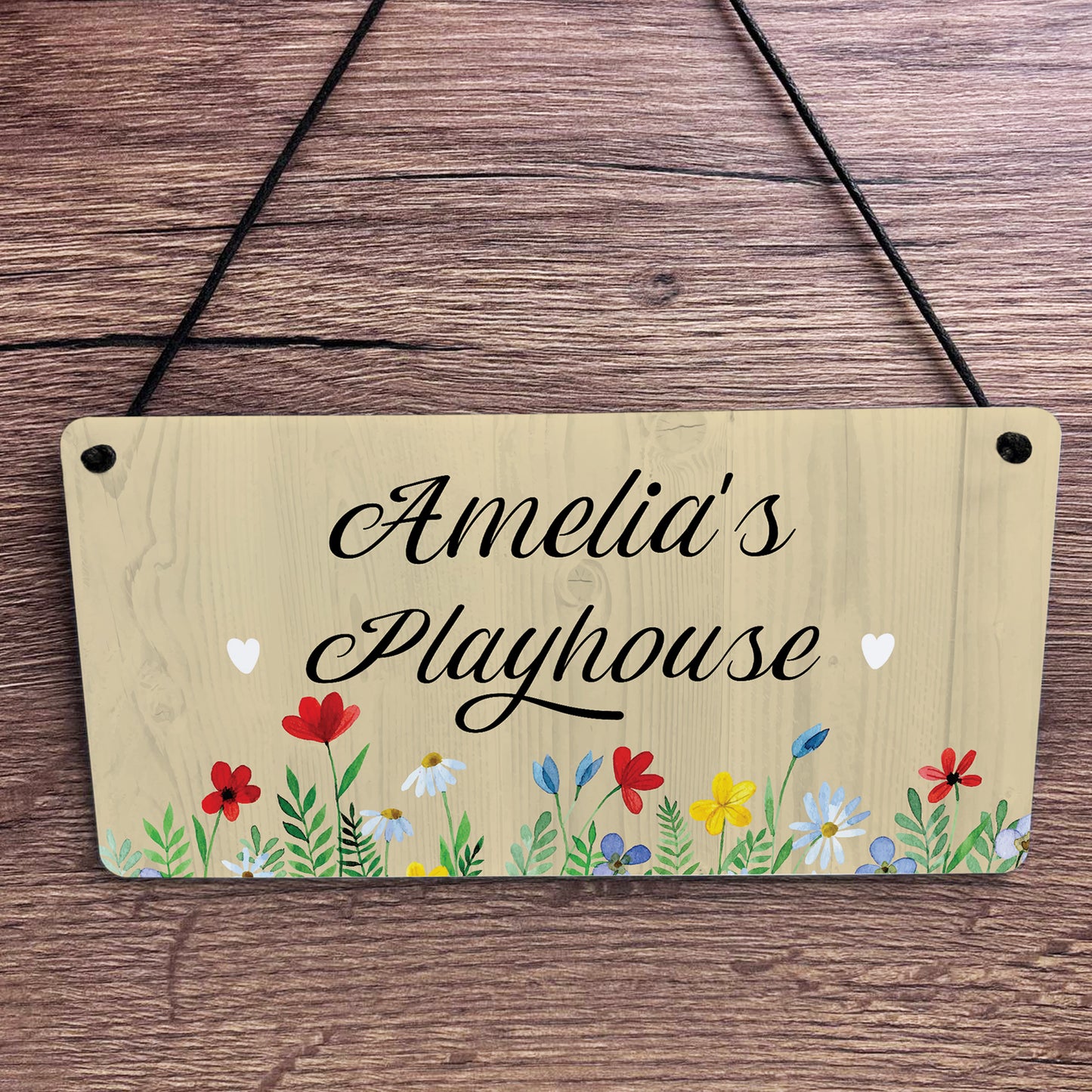 Personalised Child's Playhouse Sign Hanging Name Plaque Son Gift