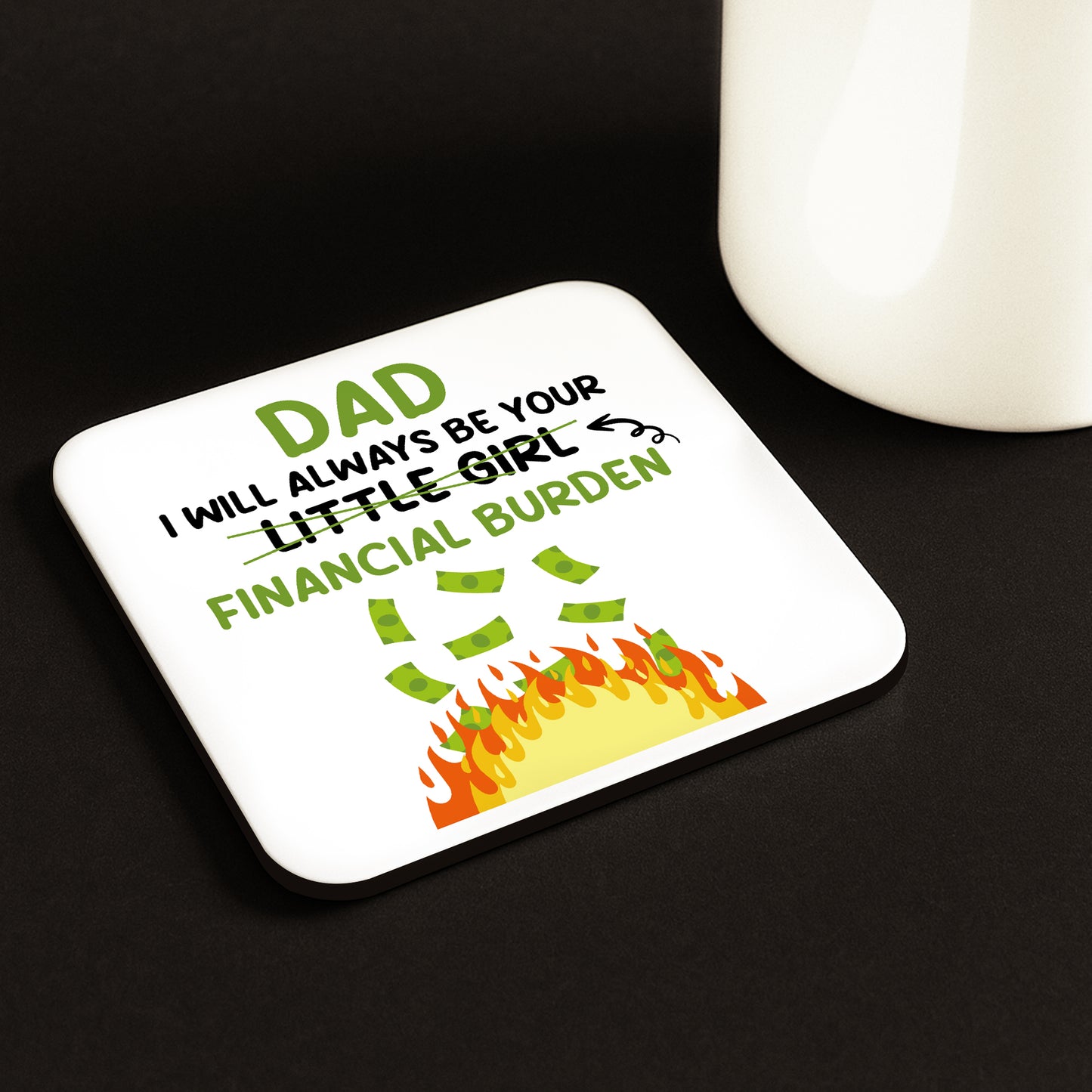 Dad Gift From Daughter Novelty Ceramic Mug and Coaster Set