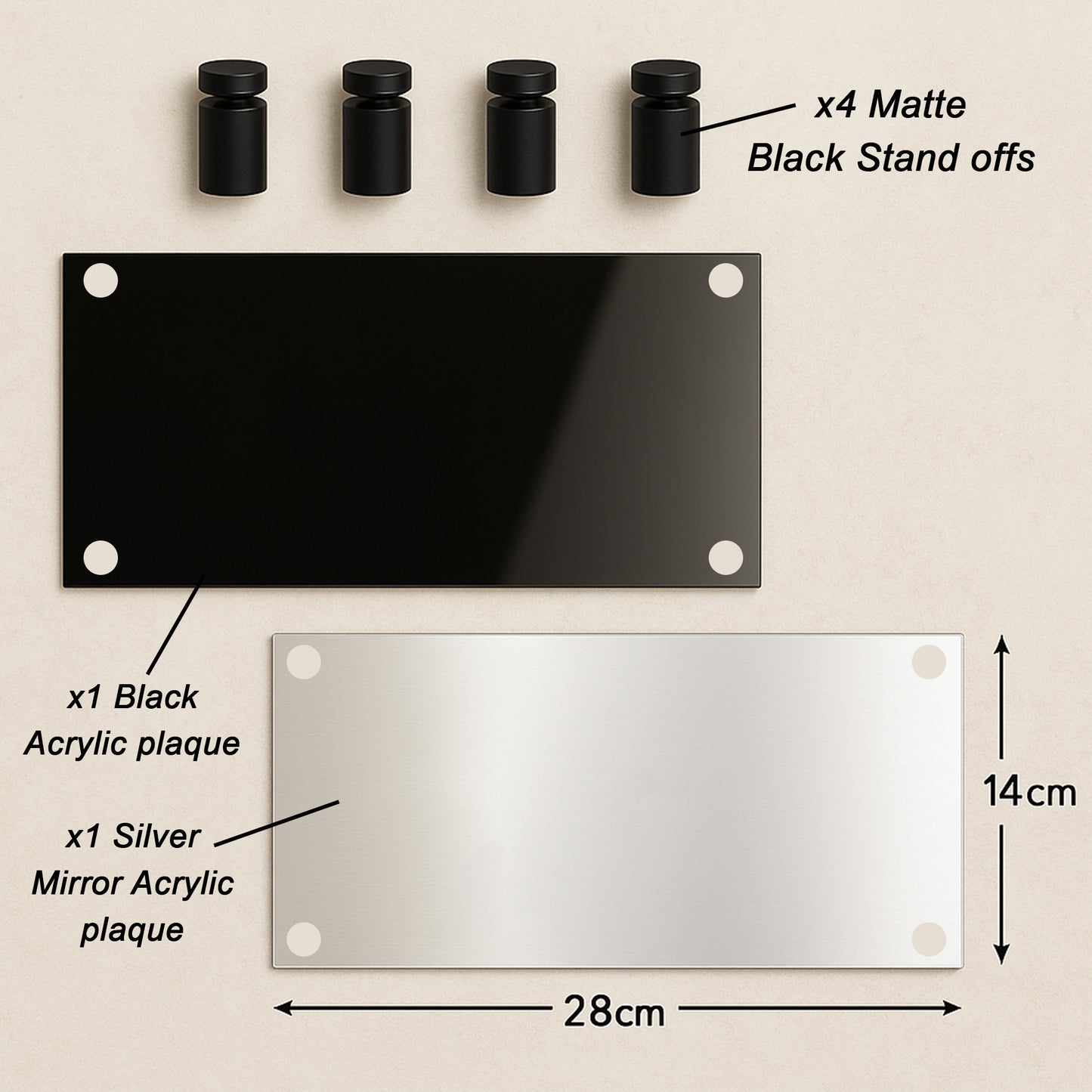 House Number Signs Personalised Address Plaque Black Silver