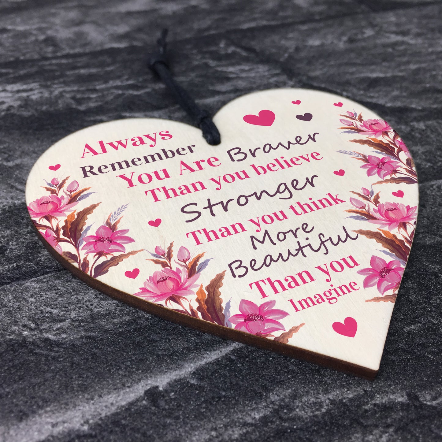 Best friends wooden heart inspirational cheer up gift for friend