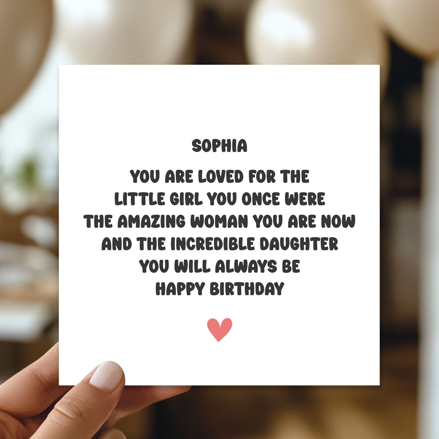 Personalised Daughter Birthday Card With Any Name Card From Mum