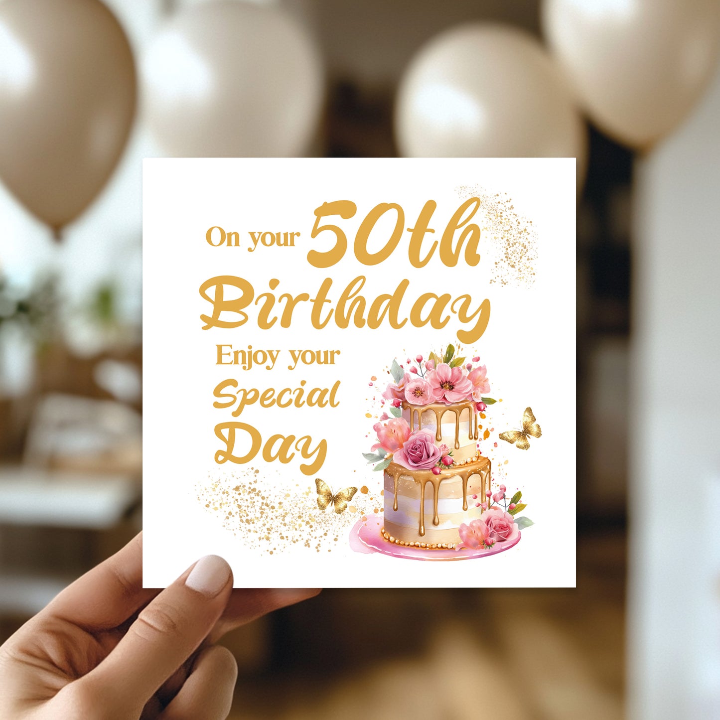 50th Birthday Greeting Card Milestone Age 50 Card For Female