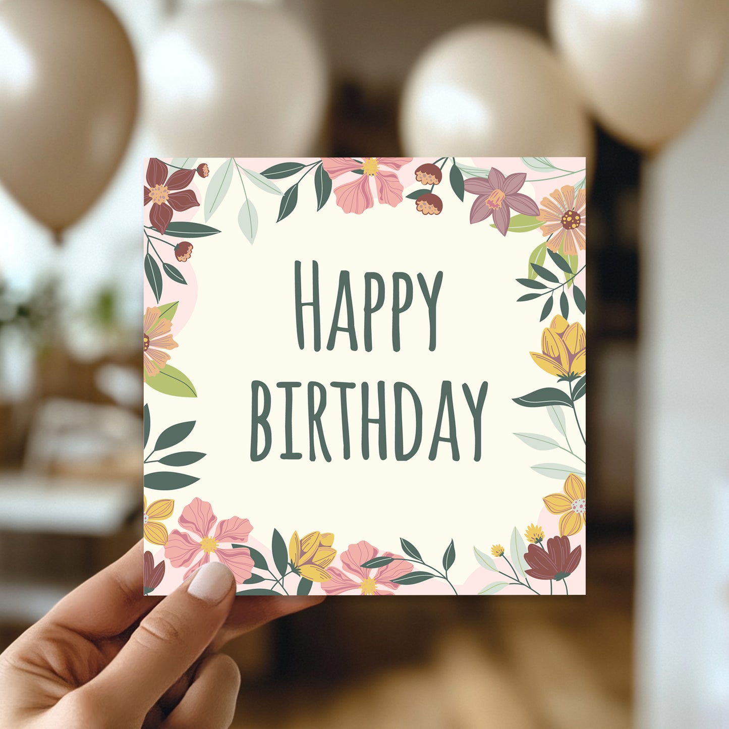 Birthday Card For Her Happy Birthday Floral Greetings Card Women