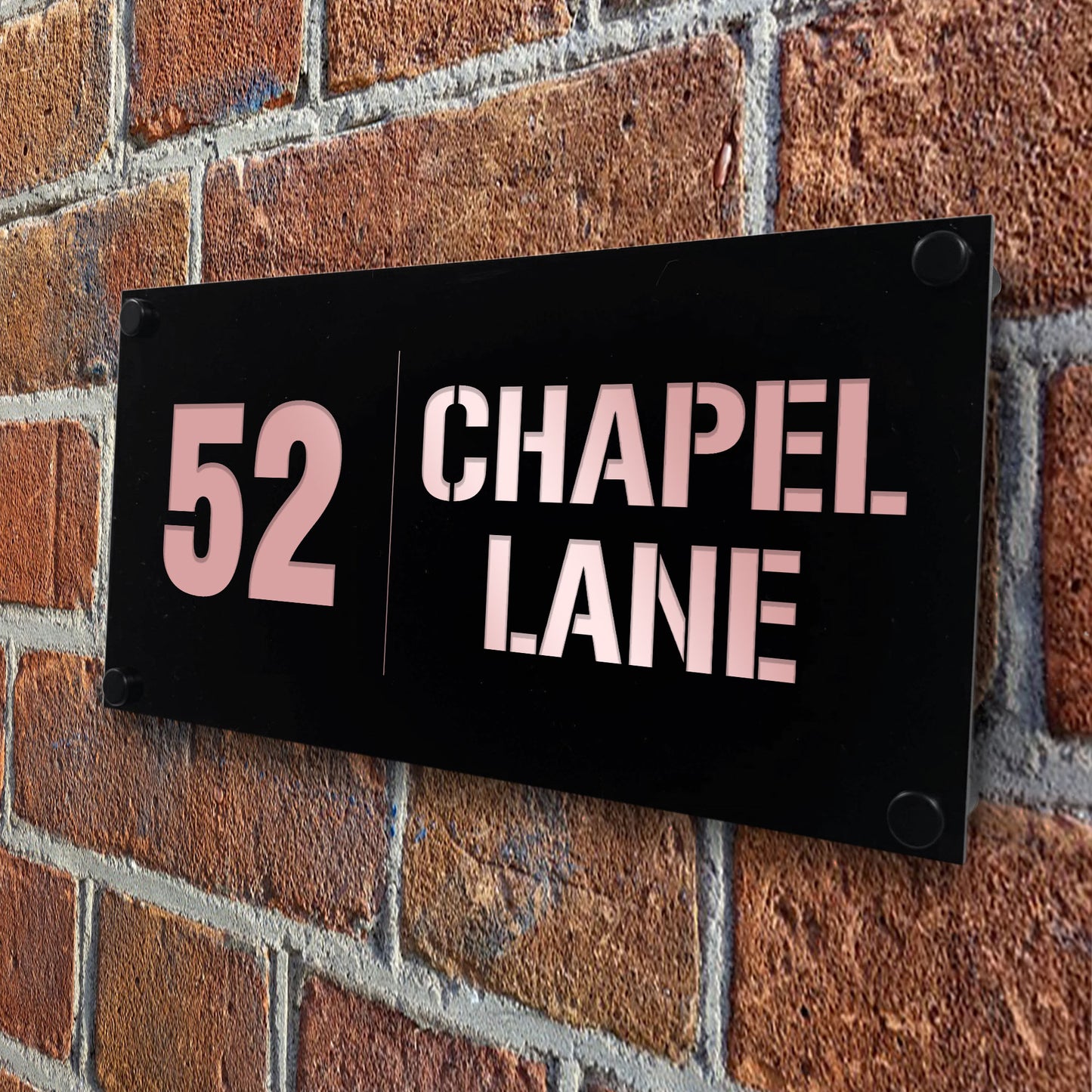 House Number Plaques Personalised Signs Address Black Rose Gold