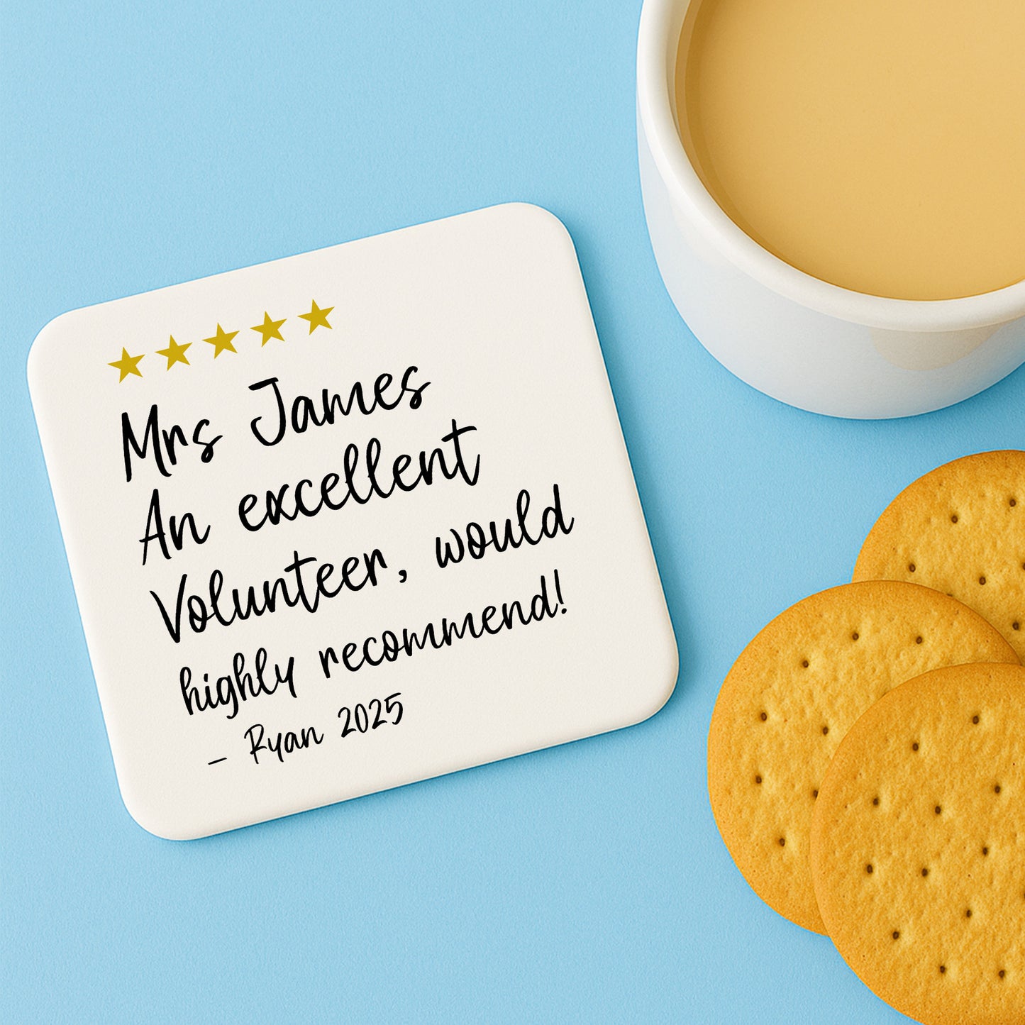 Personalised Excellent Volunteer Coaster Appreciation Gift