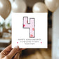 4th Wedding Anniversary Card With Envelope 4th Anniversary Card