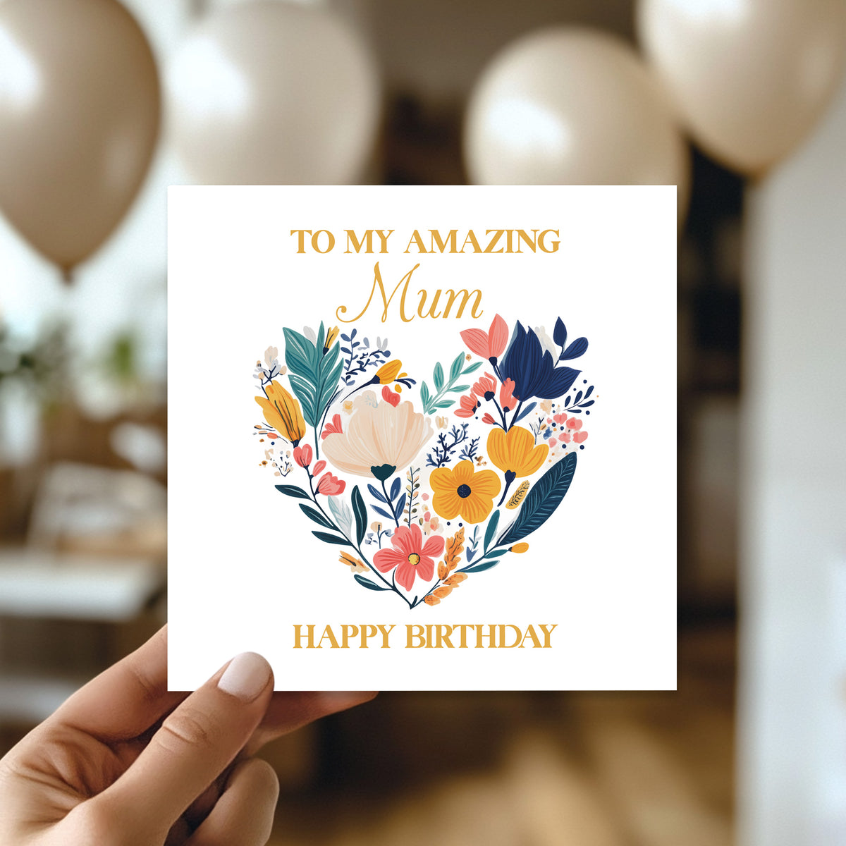 Mum Birthday Card For Her Floral Card Birthday Card for Female