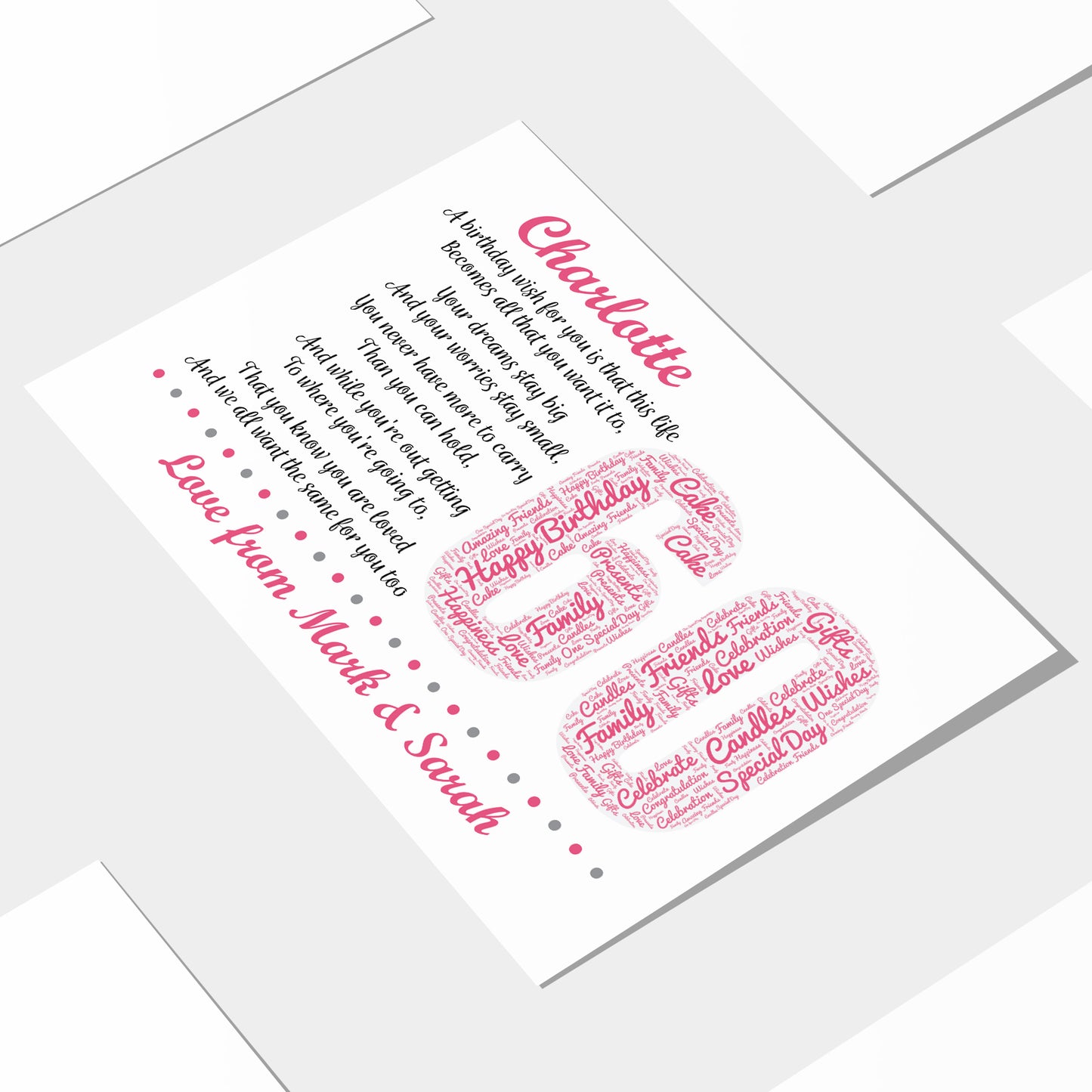 Personalised 60th Birthday Gifts for Her Women Wife Mum Nan