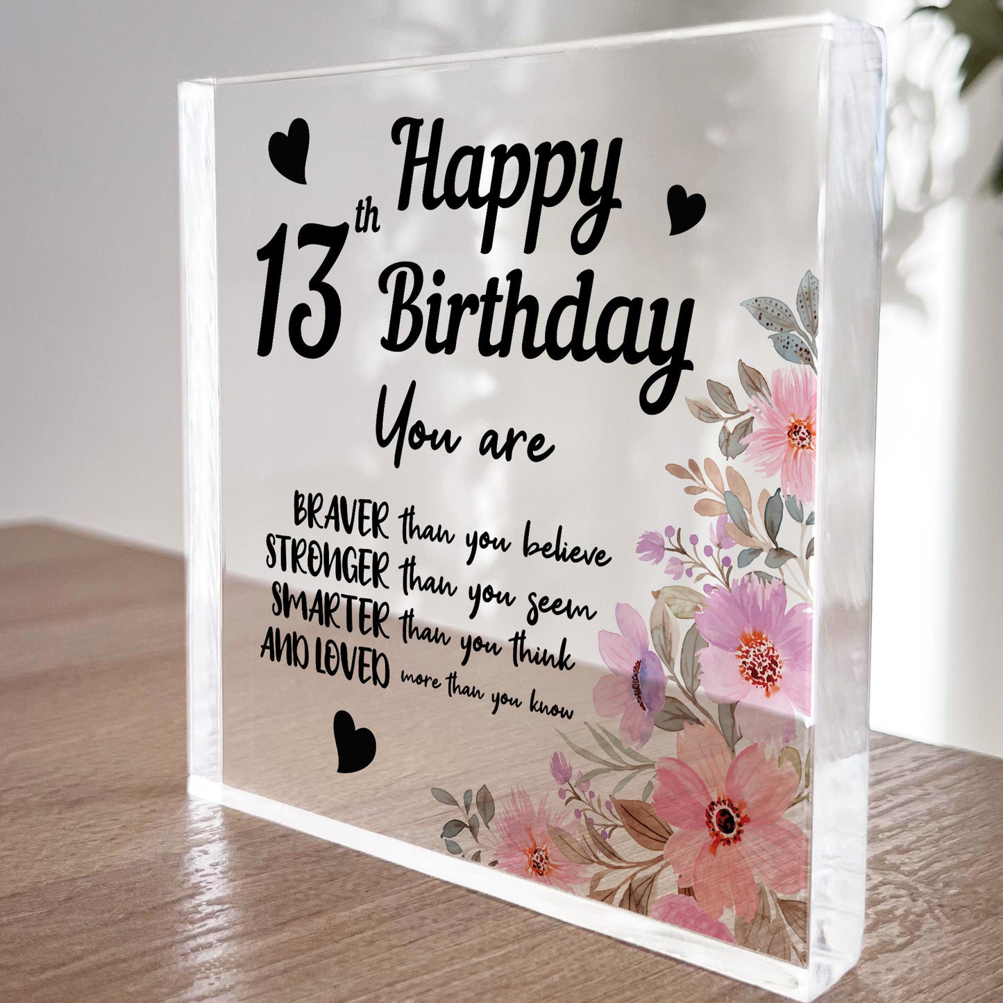 13th Birthday Acrylic Plaque 13th Birthday Gifts for Girls