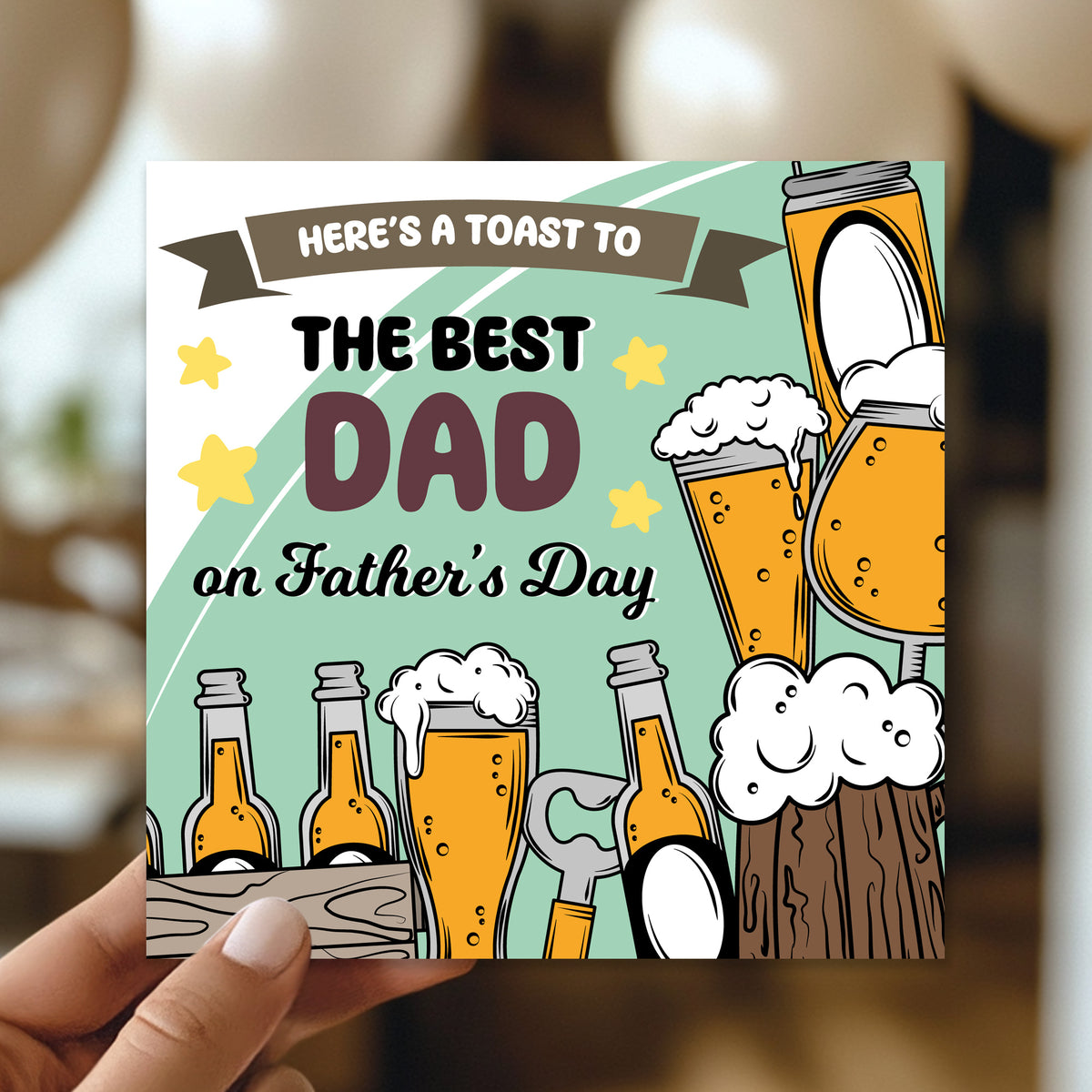 Fathers Day Best Dad Card From Daughter Son Novelty Beer Father