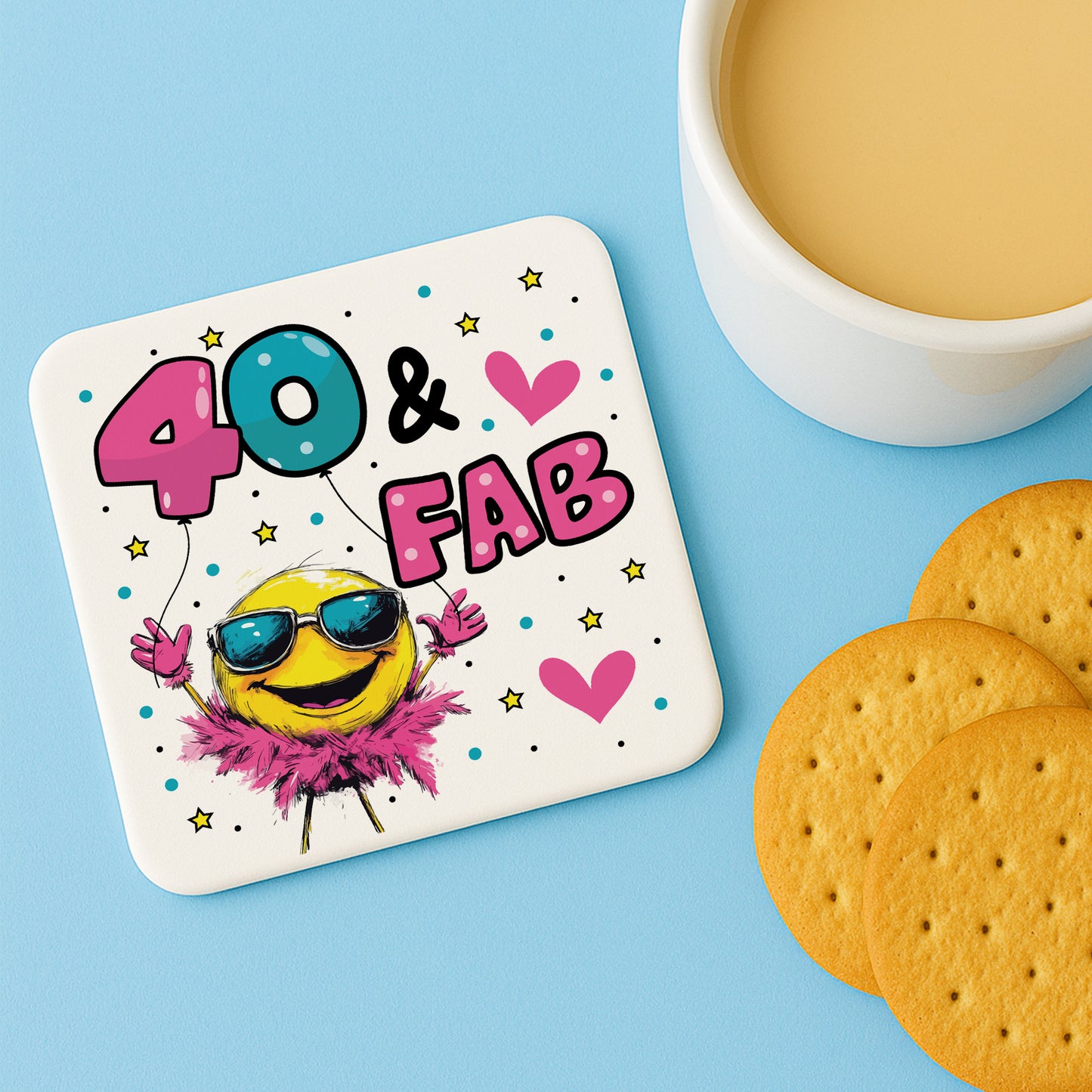 Funny 40th Birthday Gift For Women 40 AND FAB Coaster Gifts