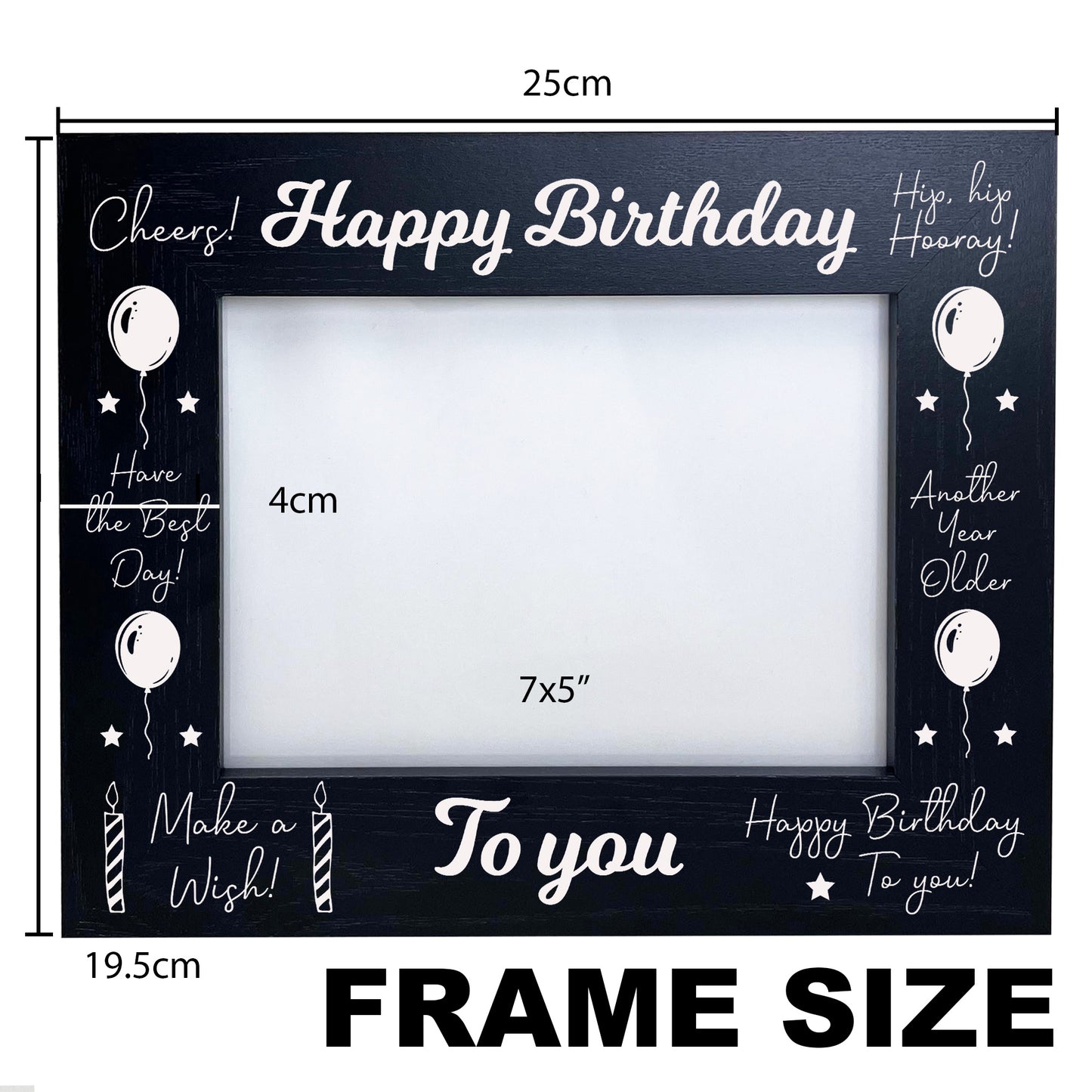 Birthday Gifts For Him 7x5 Black Wood Photo Frame Gift