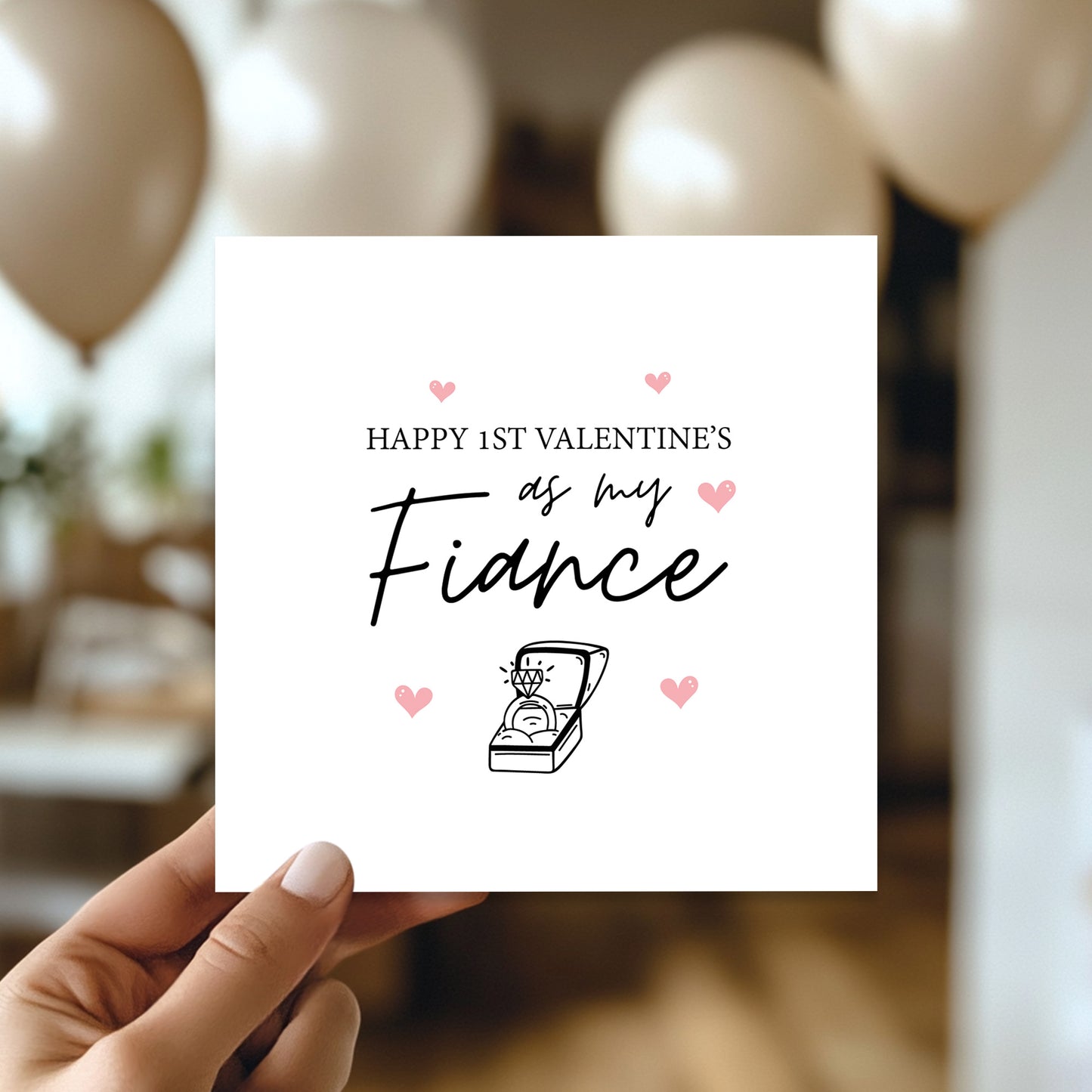 1st Valentines As My Fiance Card Fiance Valentines Card