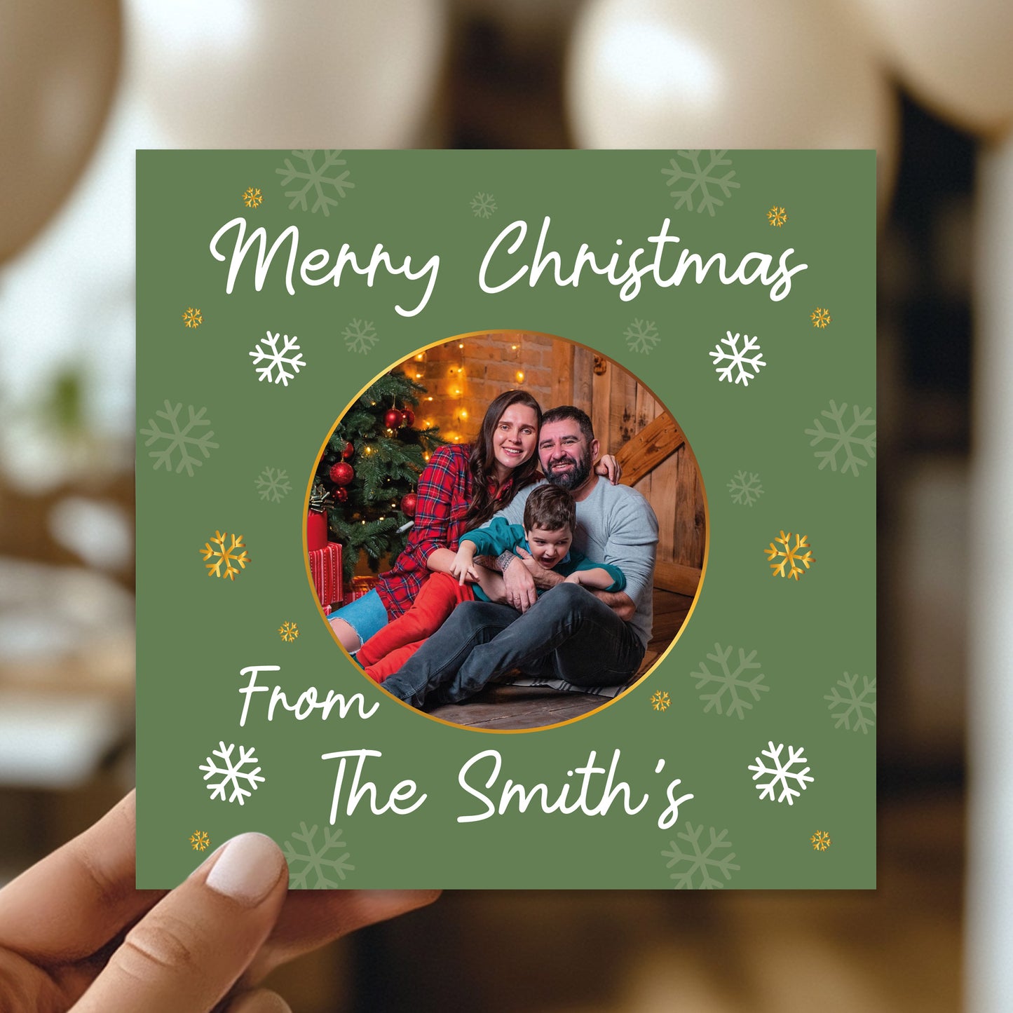 Personalised Merry Christmas Card For Family and Friends