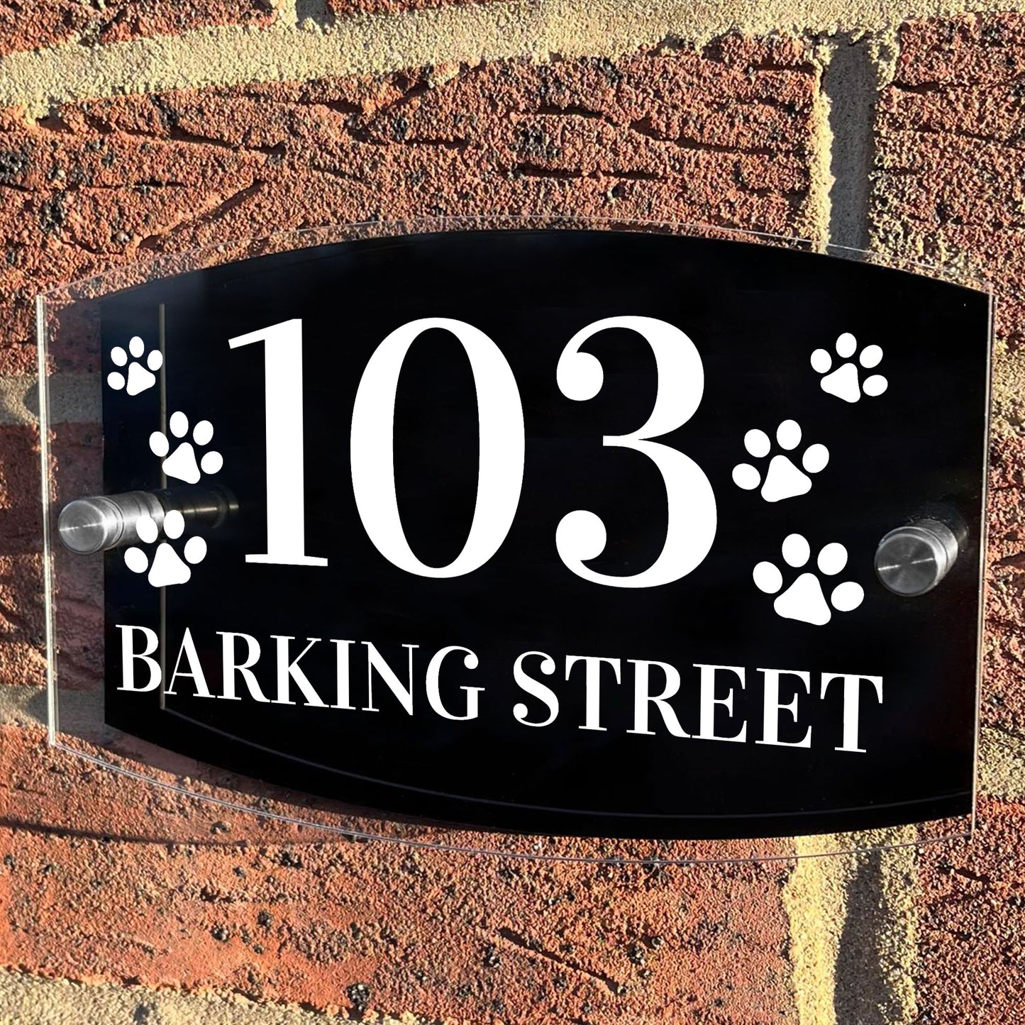 Dog Theme House Sign Plaque Door Number 1 - 9999 Personalised