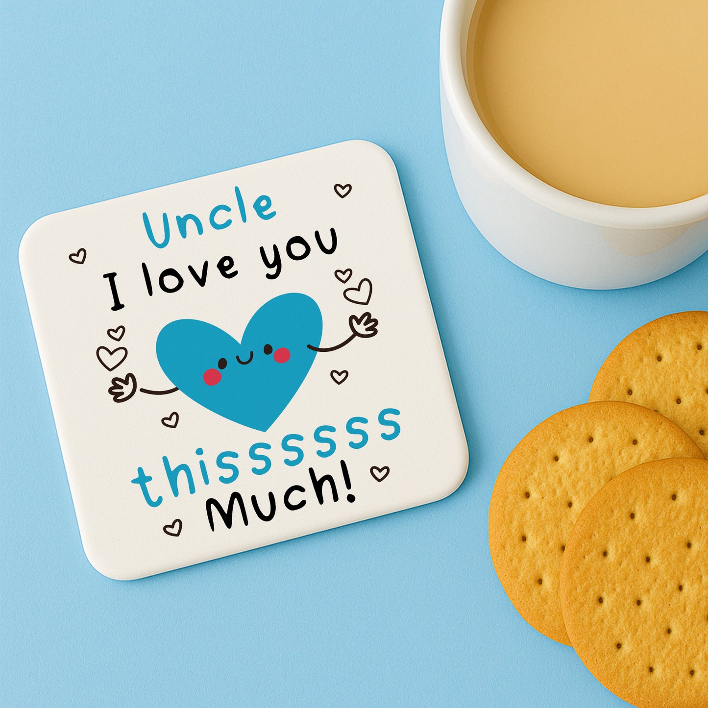 Uncle Coaster I Love You This Much Uncle Gift For Birthday
