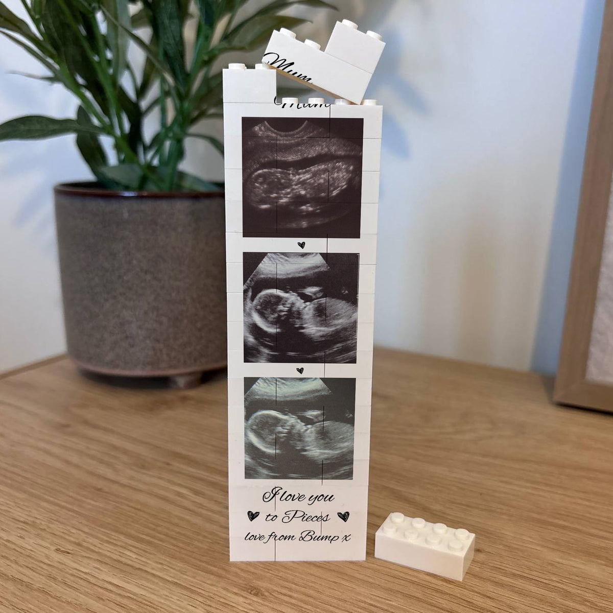 Personalised Mum Gift From Bump Brick Photo Block Building Block