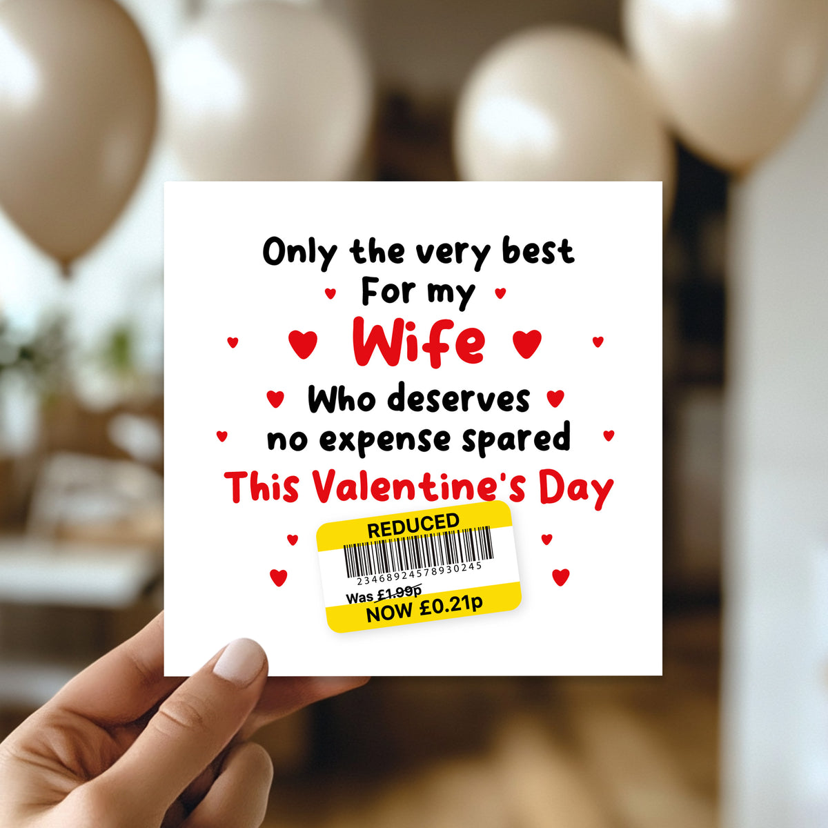 Funny Valentines Day Card For Wife Reduced Sticker Cheap Card