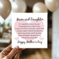Mothers Day Card For Mum Mother Mum And Daughter Card Mum Poem