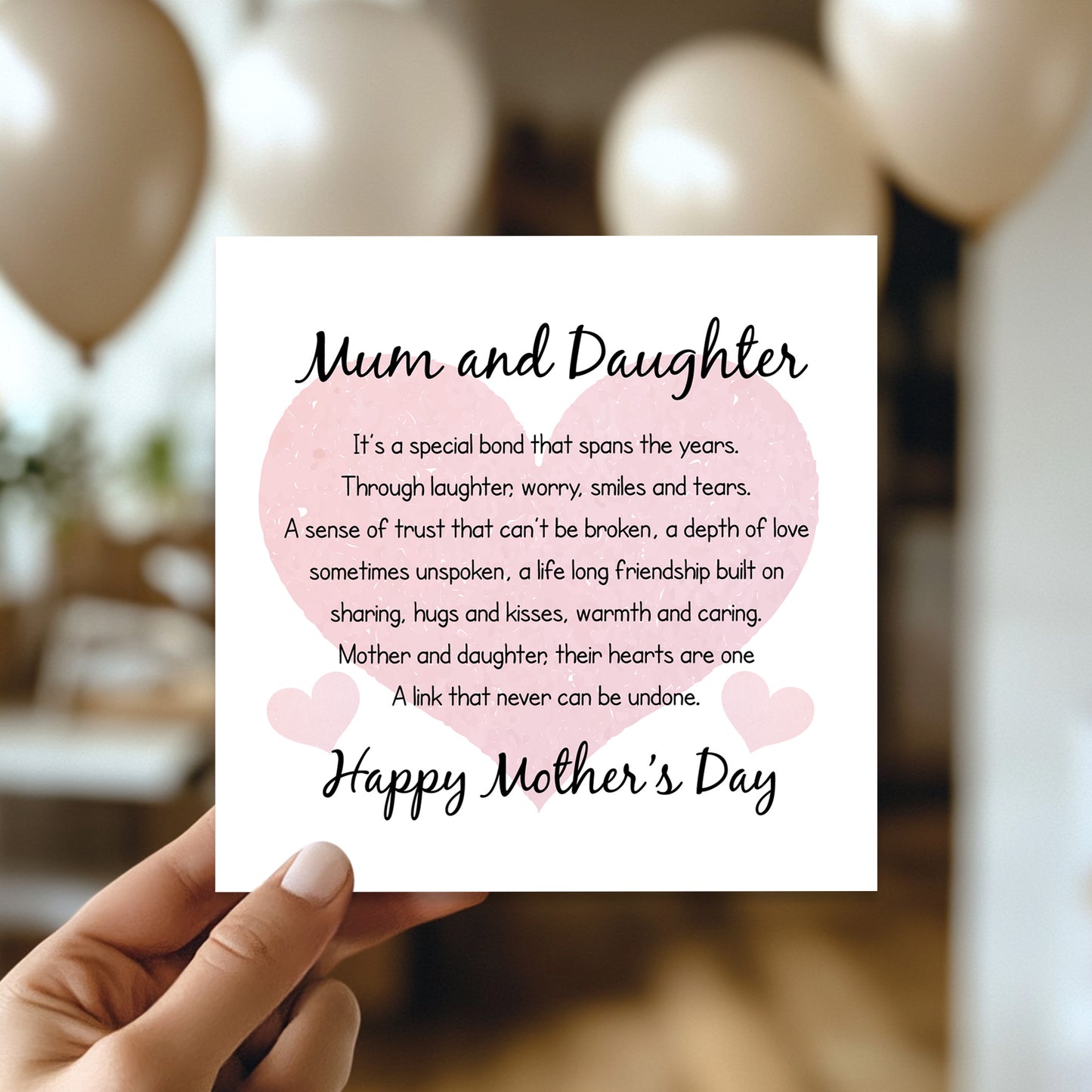 Mothers Day Card For Mum Mother Mum And Daughter Card Mum Poem