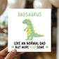 Dad Birthday Card for Her Dadsaurus Fathers Day Card For Dad
