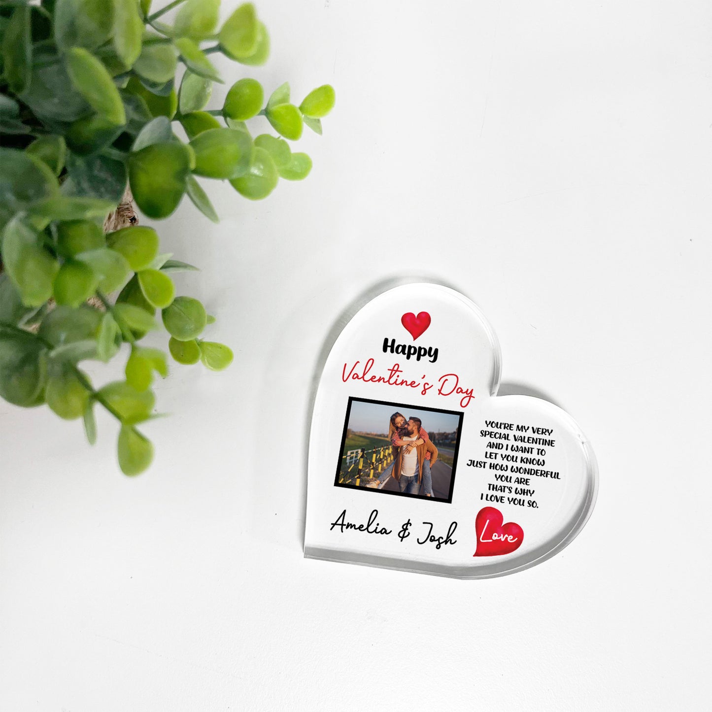 Happy Valentines Day Gift For Him Her Personalised Photo Plaque