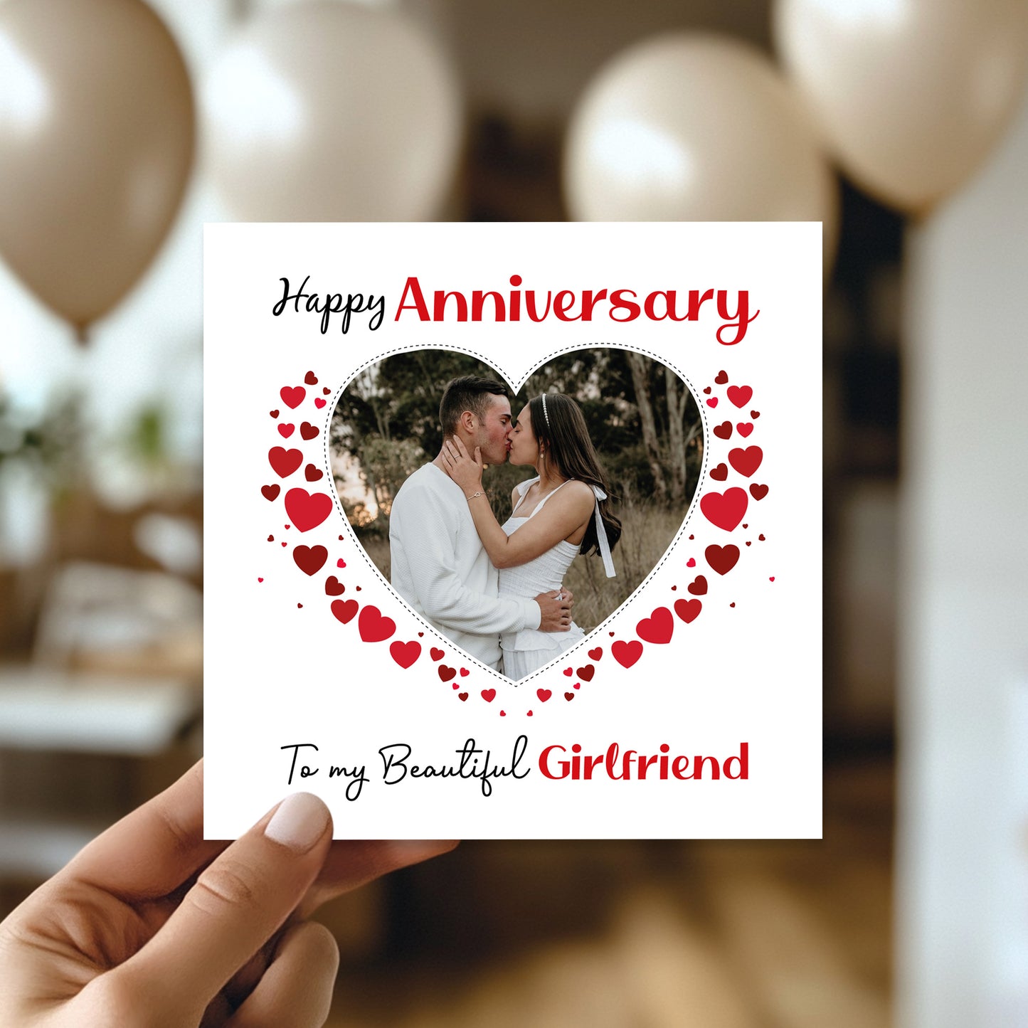 Anniversary Personalised Photo Anniversary Card To My Girlfriend