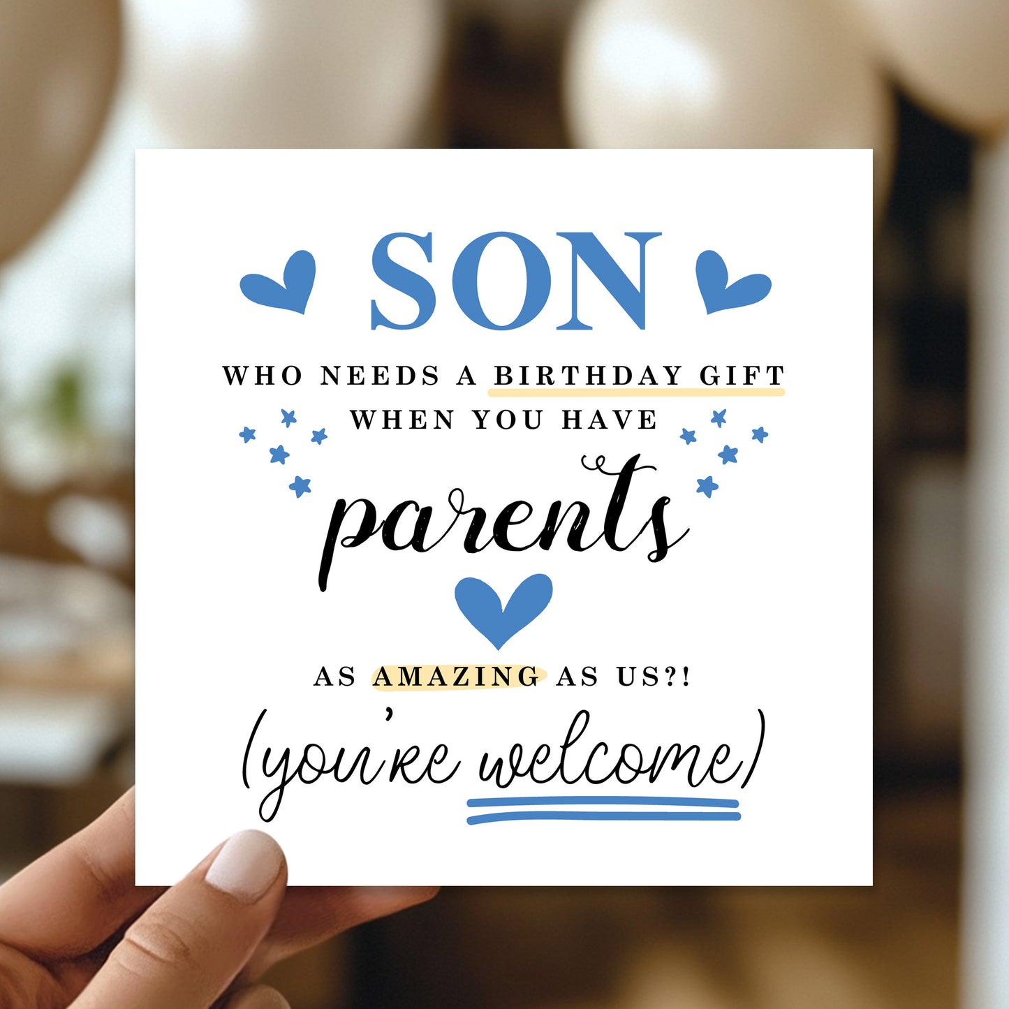 Birthday Card For Son Funny Son Card From Mum and Dad Hilarious