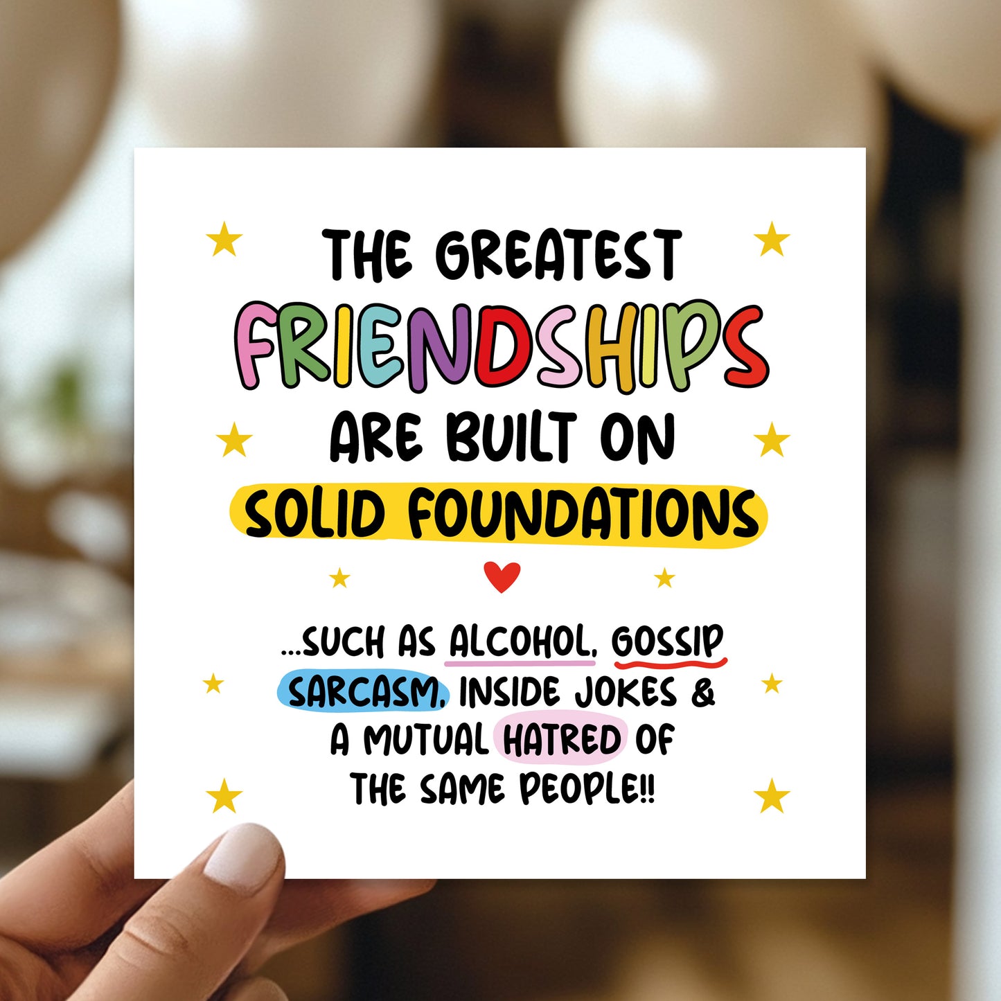 Card For Best Friend FRIENDSHIP Card With Kraft Envelope