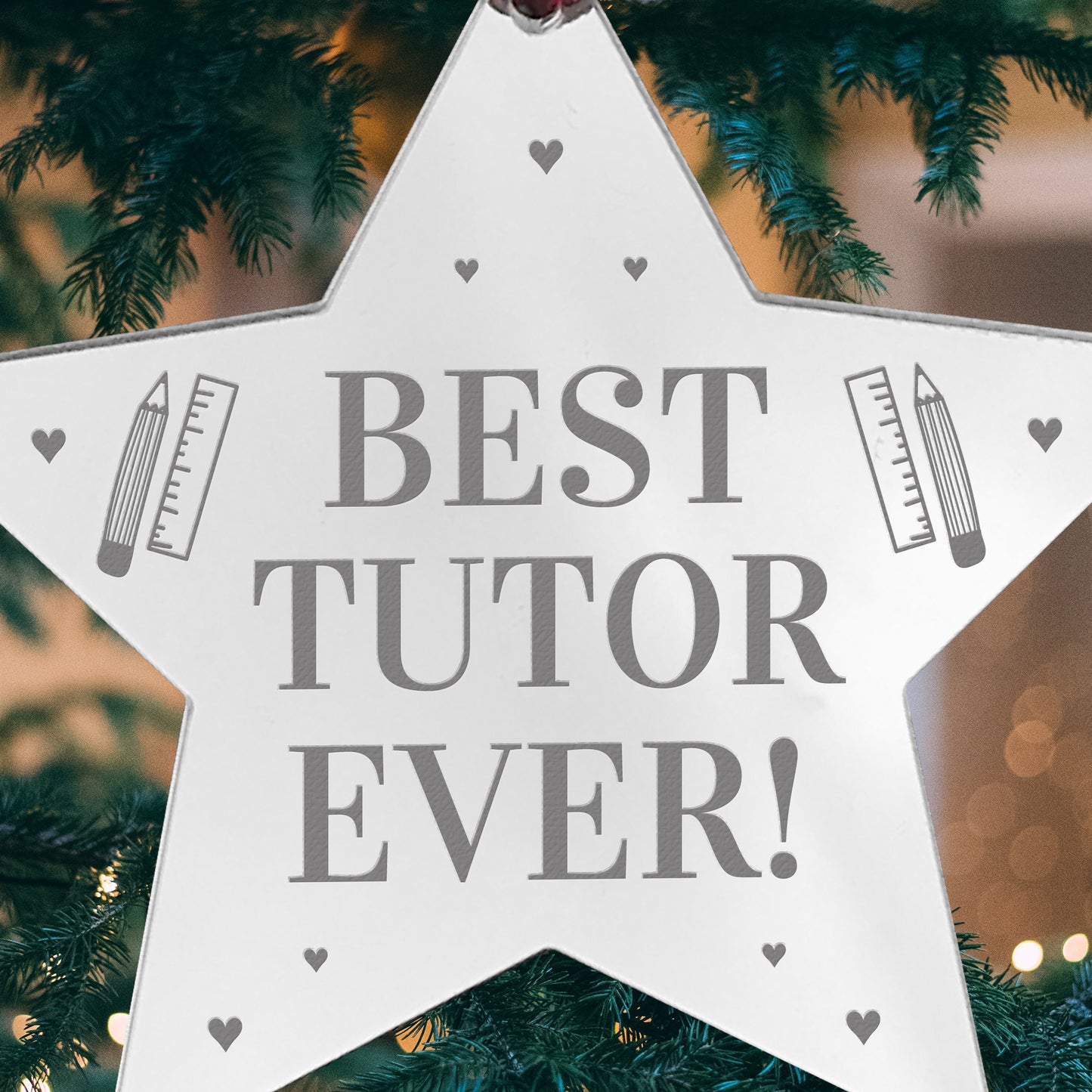 BEST TUTOR EVER Gift Acrylic Hanging Star Teacher Gifts