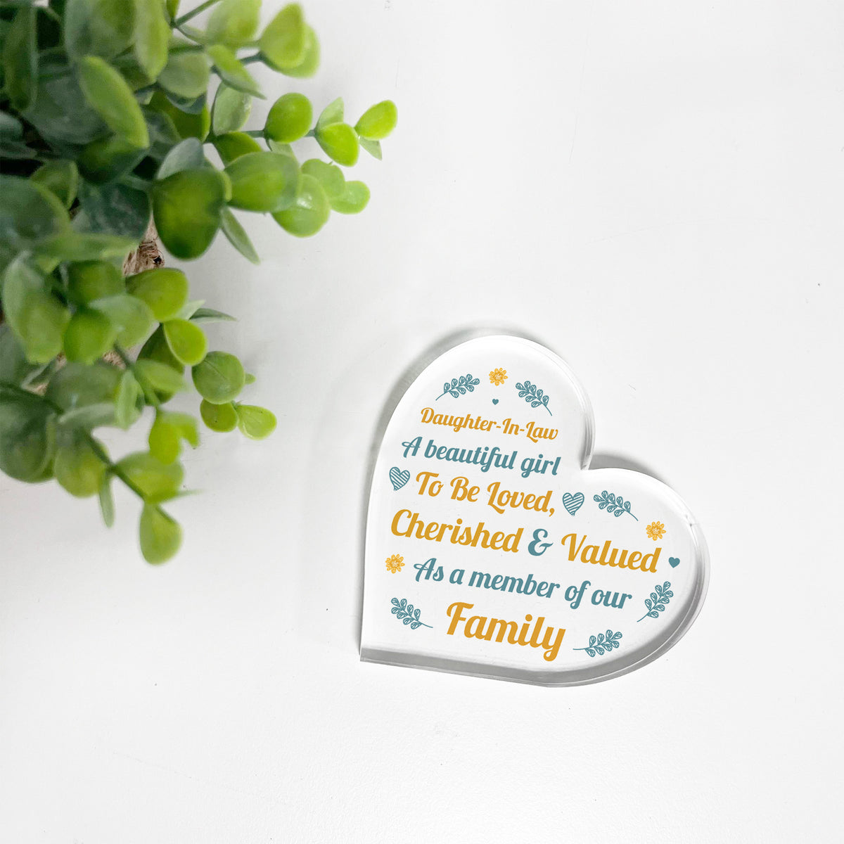 Daughter In Law Gift Loved And Cherished Acrylic Plaque Daughter