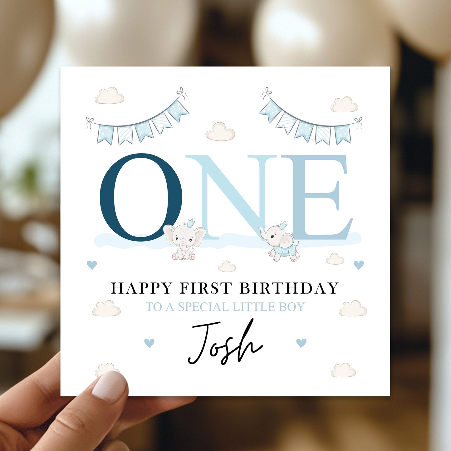 Personalised First Birthday Card For Special Little Boy Son
