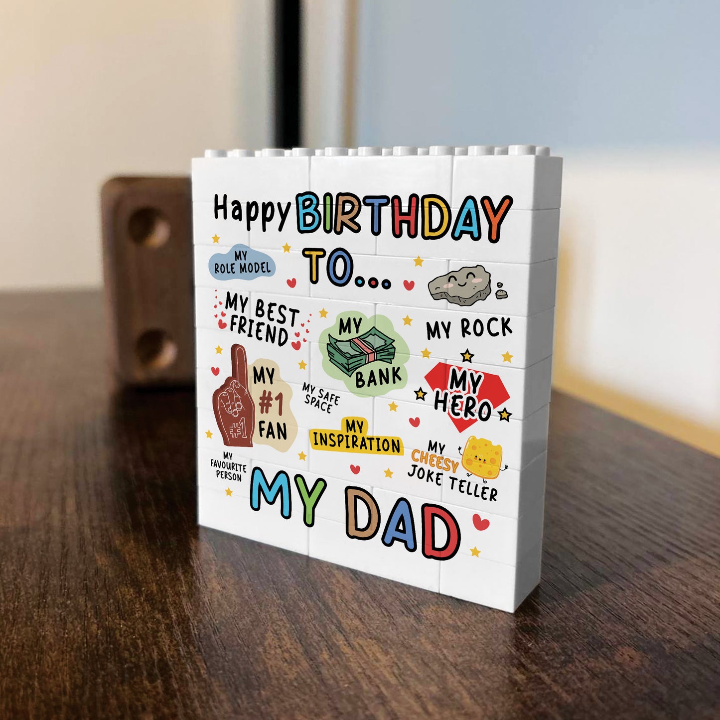 Dad Gift For Birthday Dad Building Block Dad Plaque Gift