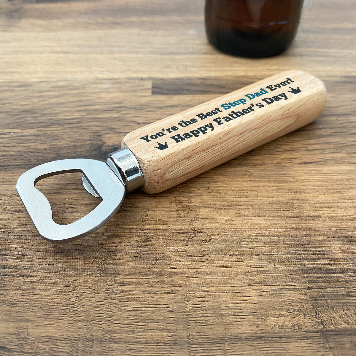 Fathers Day Gift Bundle For Step Dad Card and Bottle Opener Gift