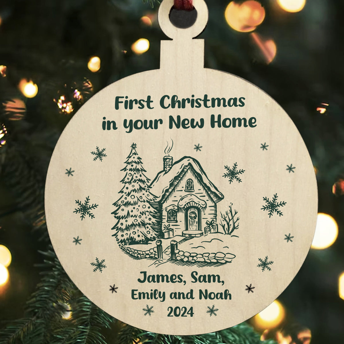 First Christmas in Your New Home Bauble Personalised Ornament