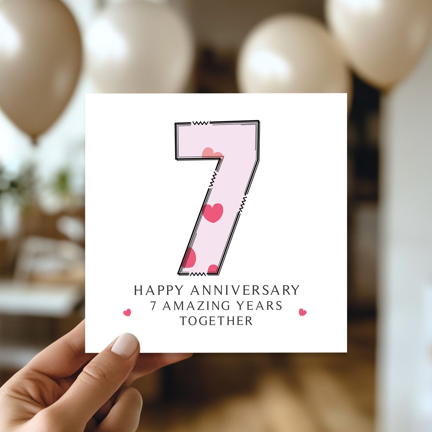 7th Wedding Anniversary Card With Envelope 7th Anniversary Cards