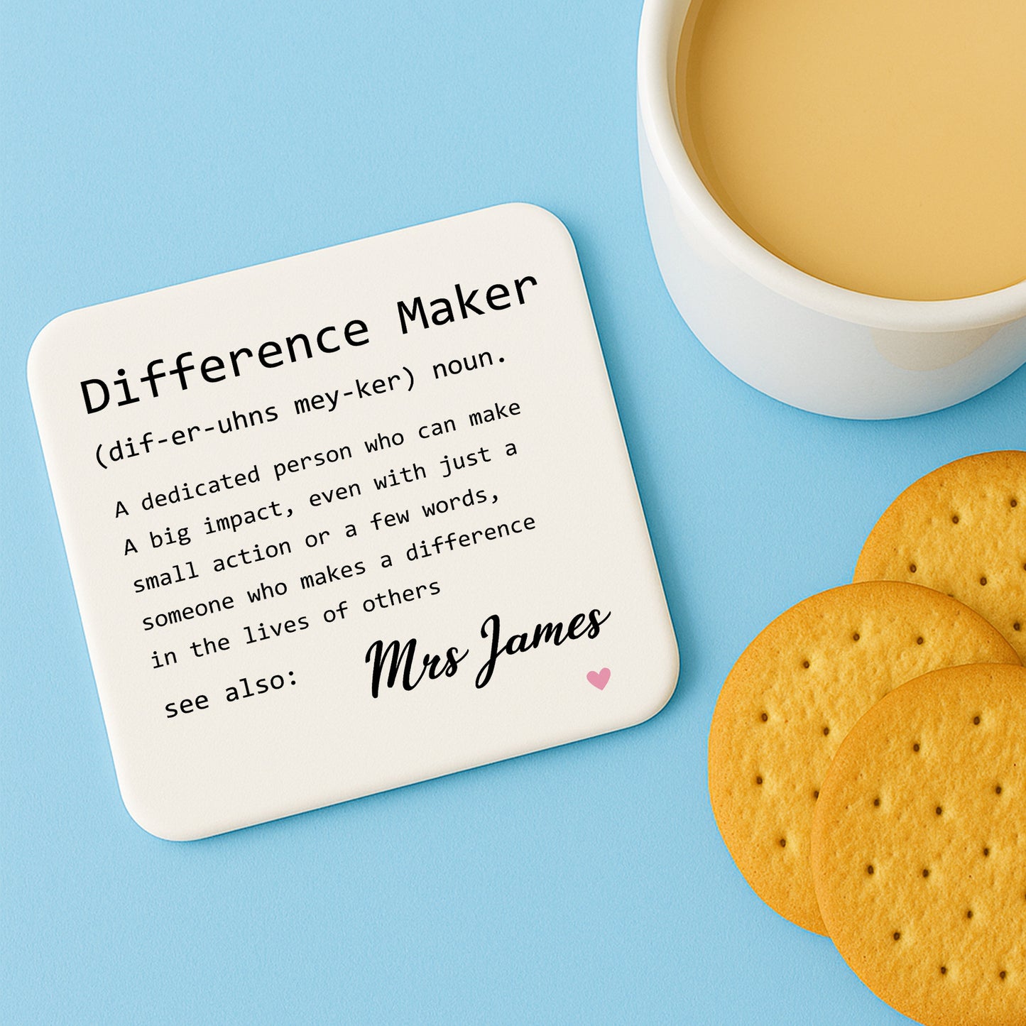 Gift For Teacher Personalised Coaster For Teacher Appreciation