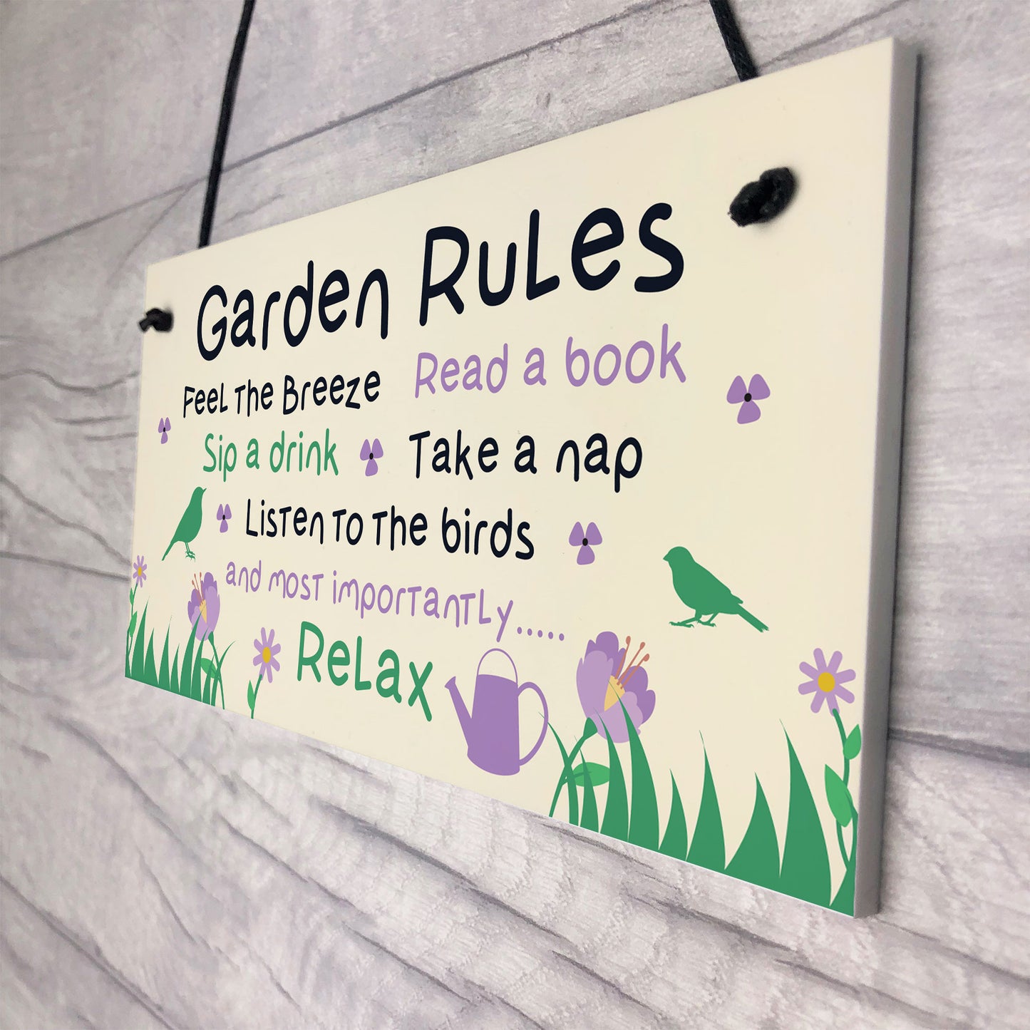 Garden Sign Gardening Gift Garden Rules Sign Novelty Garden Sign